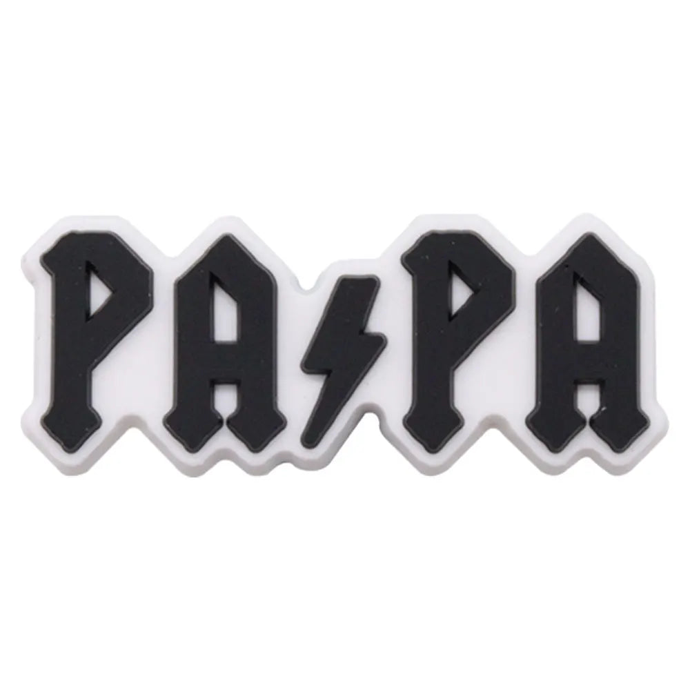 1Pcs I Love Papa Slippers PVC Shoe Button Charms - Best Dad Clog Accessories for DIY, Man Phone Case - Perfect Father's Day Gift for Dad, Husband, Grandfather - Home, Office & Casual Wear