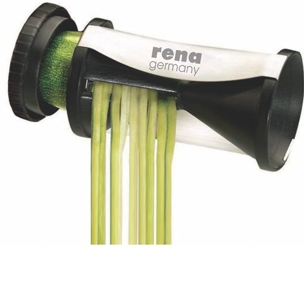 Rena Germany Stainless Steel Vegetable Spiralizer - Zucchini Noodles Maker, Zoodles Spaghetti Cutter for Healthy Low-Carb Pasta - Perfect for Kitchen, Meal Prep & Keto Diet