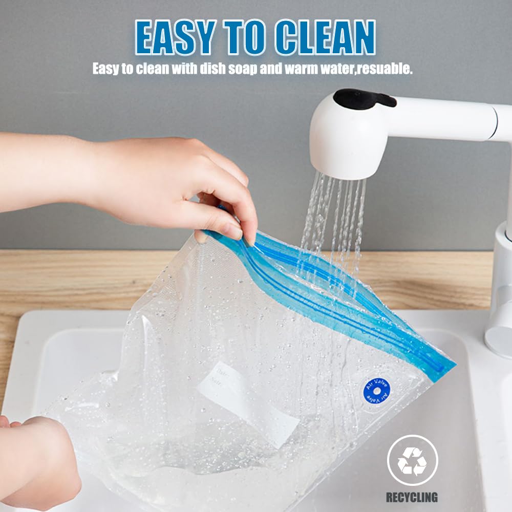 Premium Reusable Vacuum Sealer Bags - 15 Pack Large 11.8x13.4in (30x34cm) BPA Free Sous Vide Bags with 4 Sealing Clips | Ideal for Food Preservation, Meal Prep & 3D Printer Filament Storage | Perfect for Sous Vide Cooking, Freezing & Vacuum Sealing
