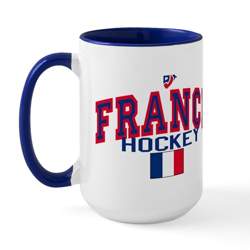 White/Navy Inside - FR France Hockey Large Mug