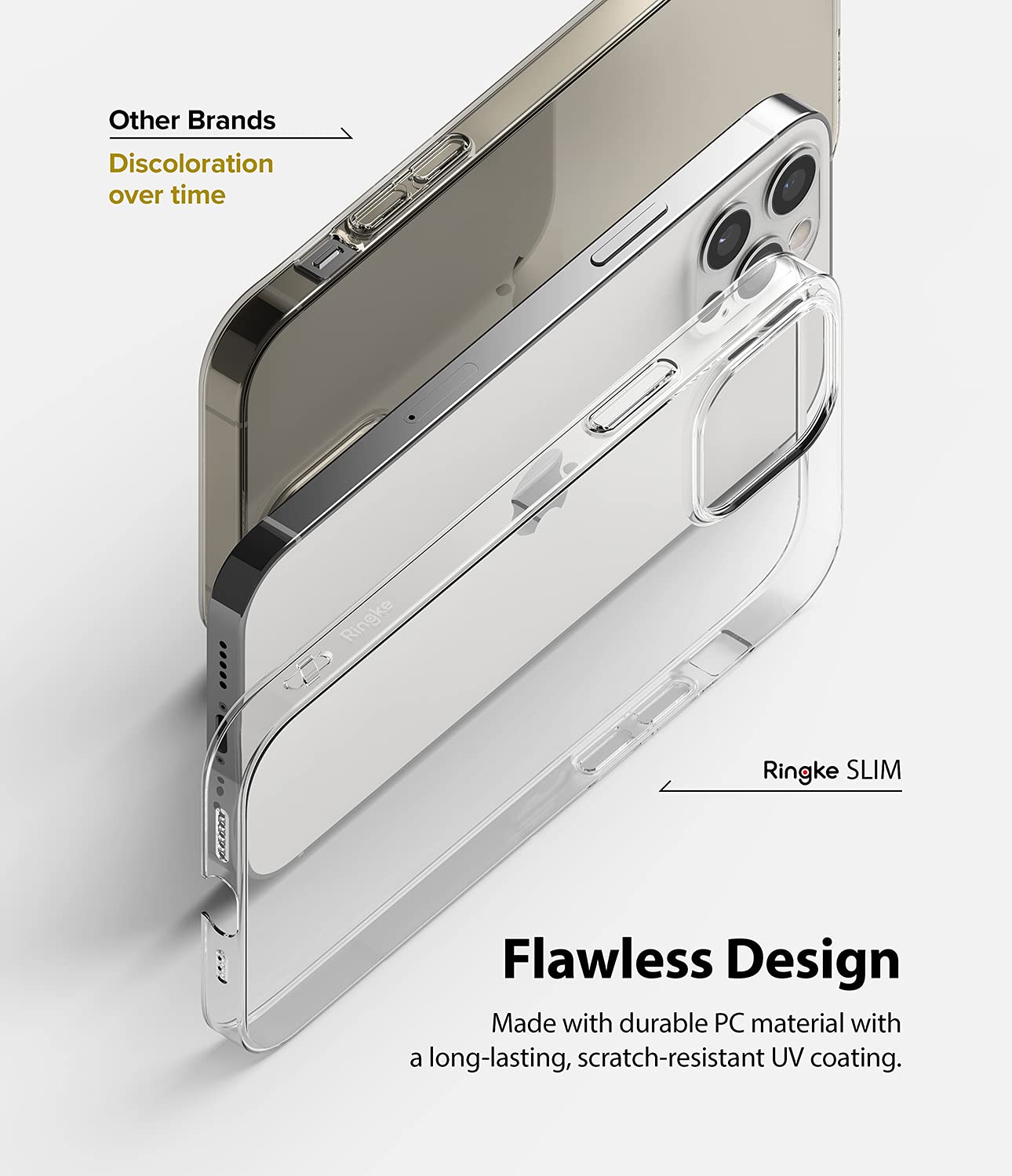 Ringke Slim Clear Case for iPhone 12 & iPhone 12 Pro (6.1-inch) | Ultra Thin Lightweight Hard PC Cover with Premium Soft Coating | Protective & Stylish for Everyday Use, Work & Travel