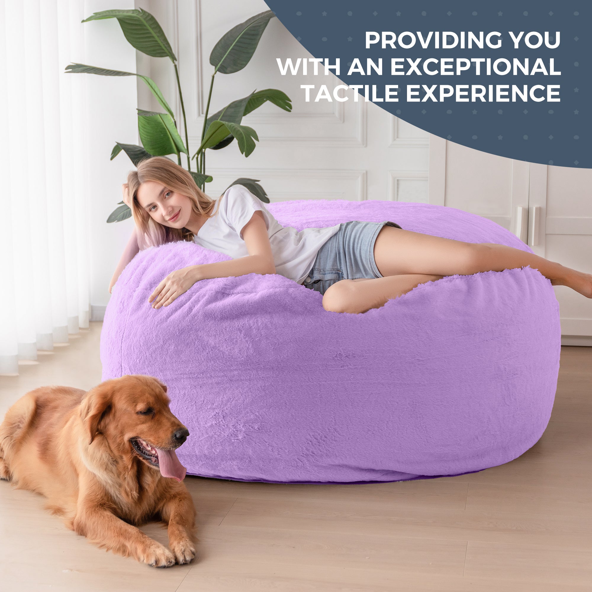 MAXYOYO Giant Faux Fur Bean Bag Chair - Convertible to Floor Mattress Bed | Dark Grey | Ultra Soft Lounge Chair for Living Room, Bedroom & Dorm | Perfect for Relaxing, Gaming & Sleepovers