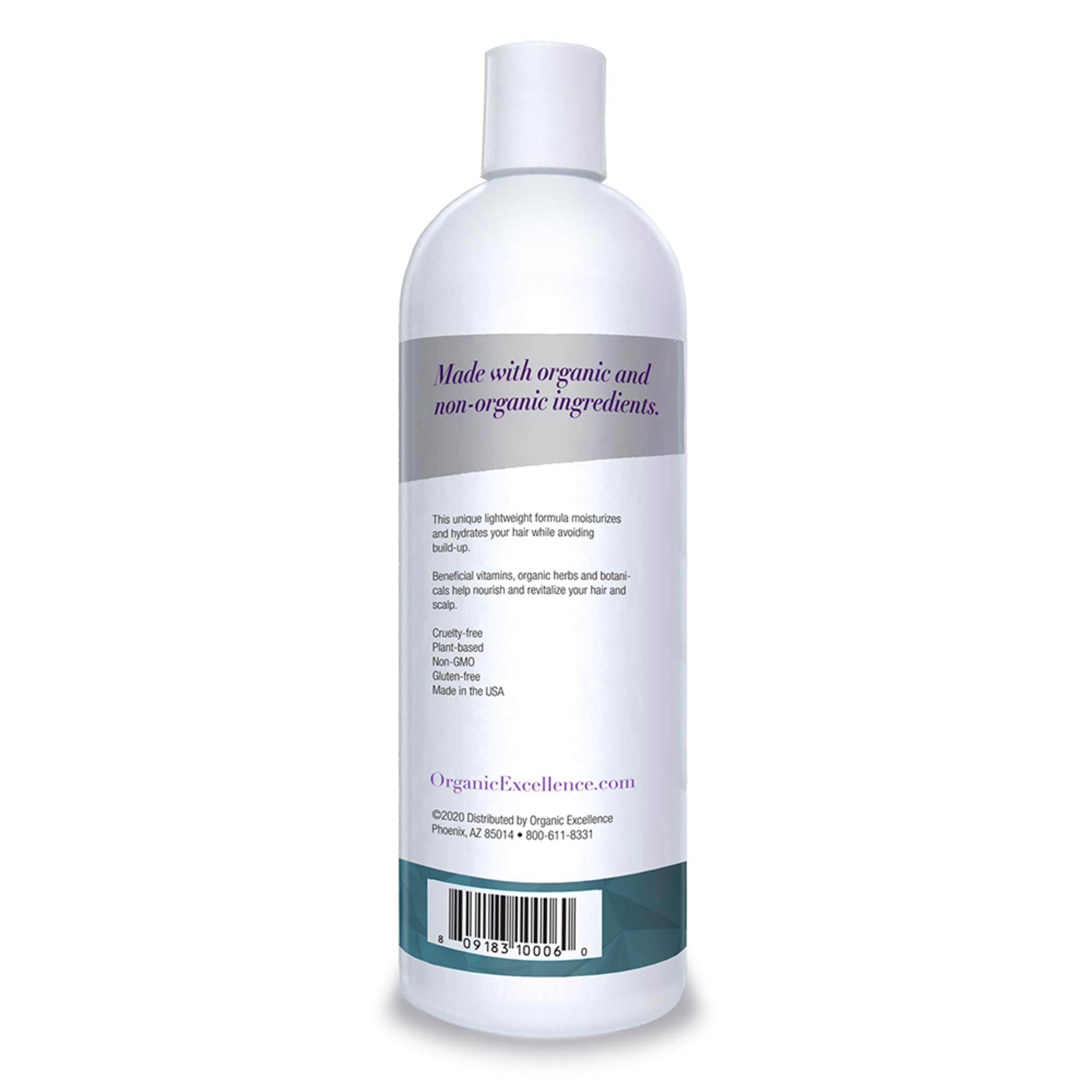 Organic Excellence Wild Mint Conditioner - 16 fl oz | Natural Hair Care for Dry & Damaged Hair | Revitalizing & Hydrating for Daily Use