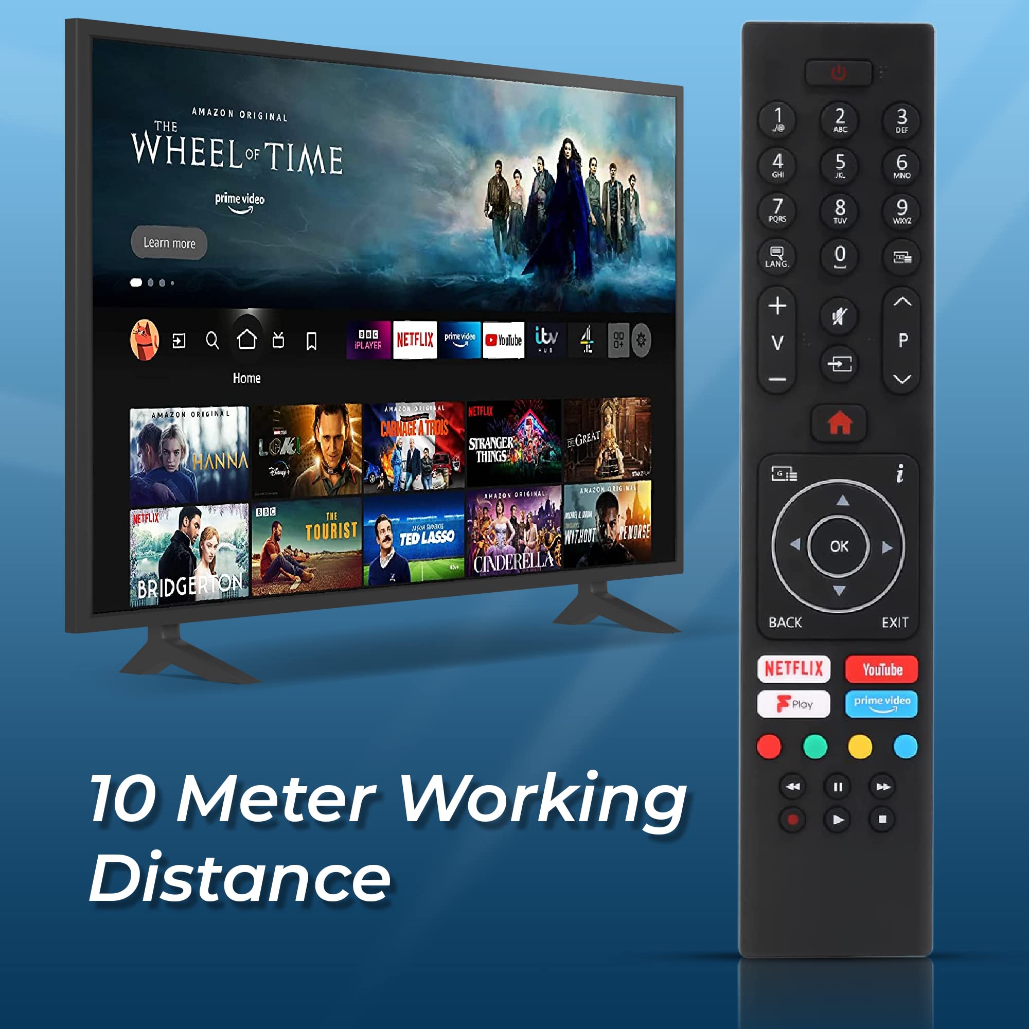 Universal Replacement Remote Control for Bush, Hitachi, Luxor, Polaroid & Now TV - Compatible with Multiple TV Models | Perfect for Home Entertainment & Smart TV Setup