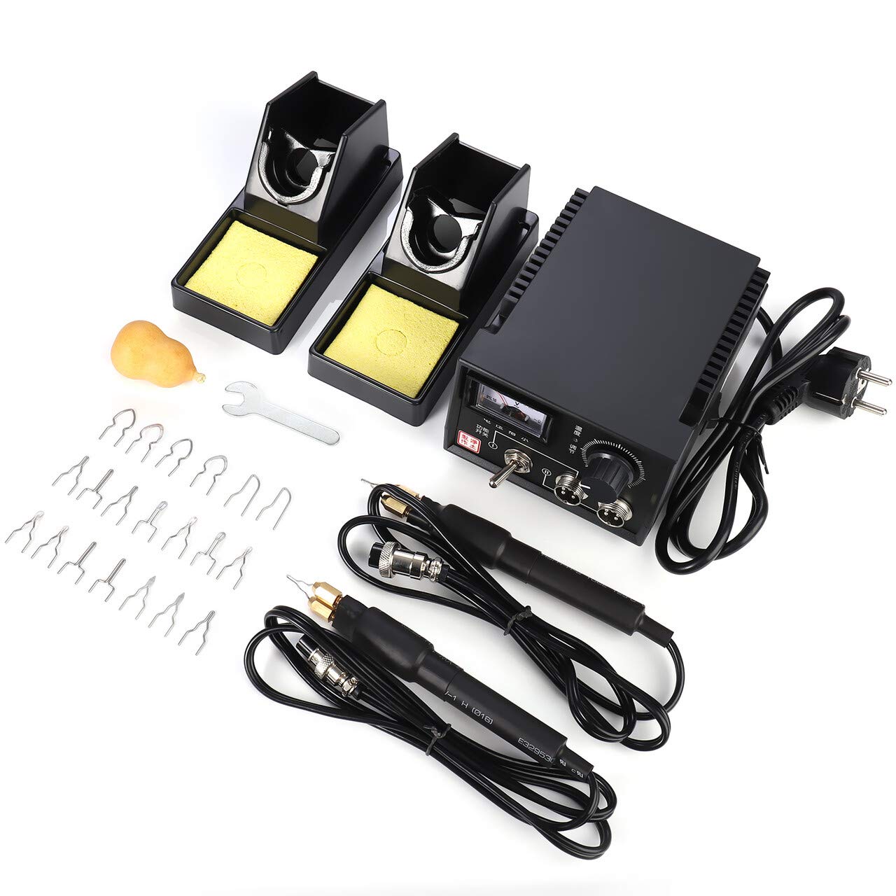 TOPCHANCES 110V 60W Professional Wood Burning Kit with Dual Pen & 20 Wire Tips - Pyrography Tool for Woodworking, Leather, Gourds - Perfect for Beginners & Adults (Dual Pointer Display) - Great for DIY Crafts, Home Decor & Personalized Gift Making
