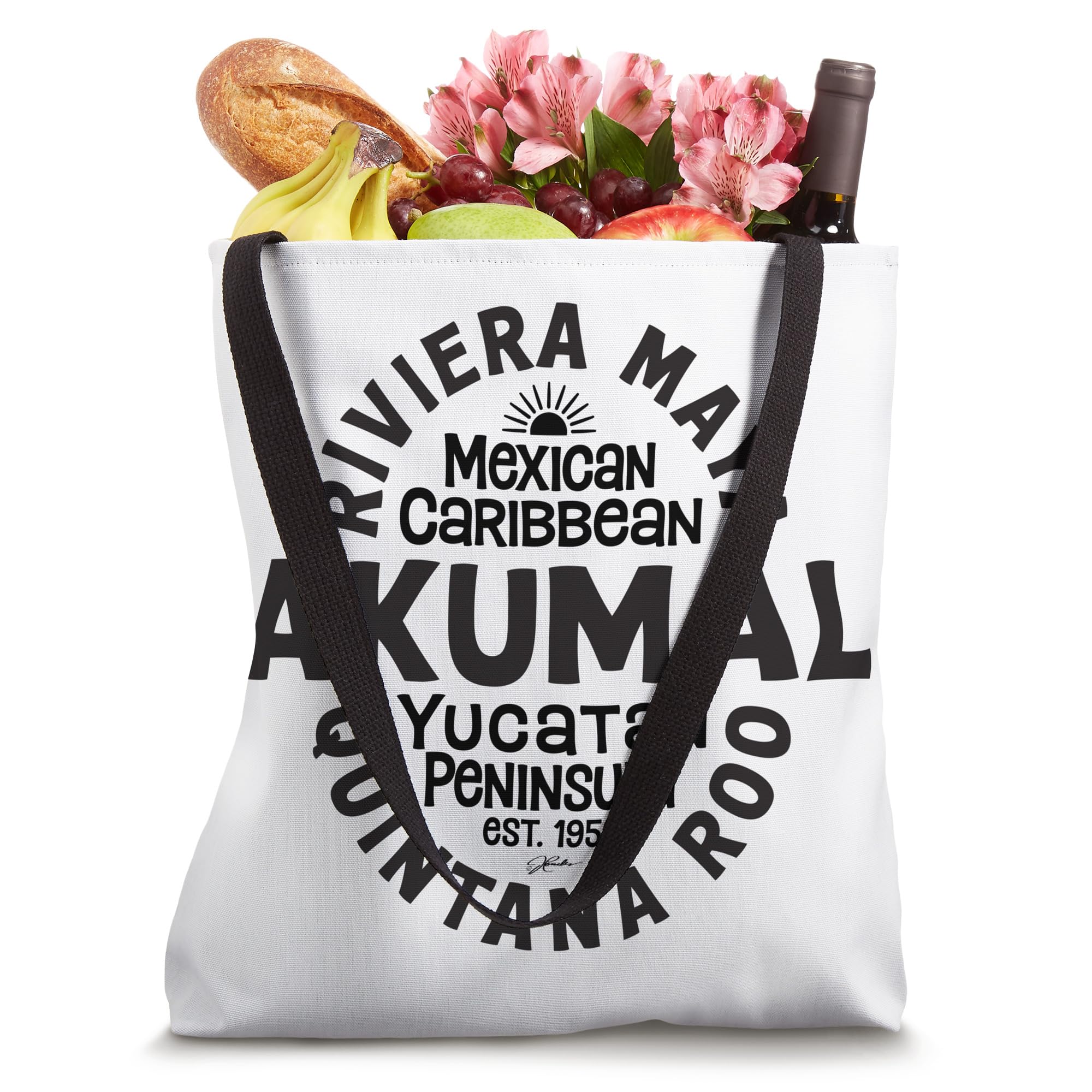 JCombs Stylish Akumal Mexico Beach Tote Bag - Waterproof & Lightweight for Travel, Shopping, and Poolside Essentials
