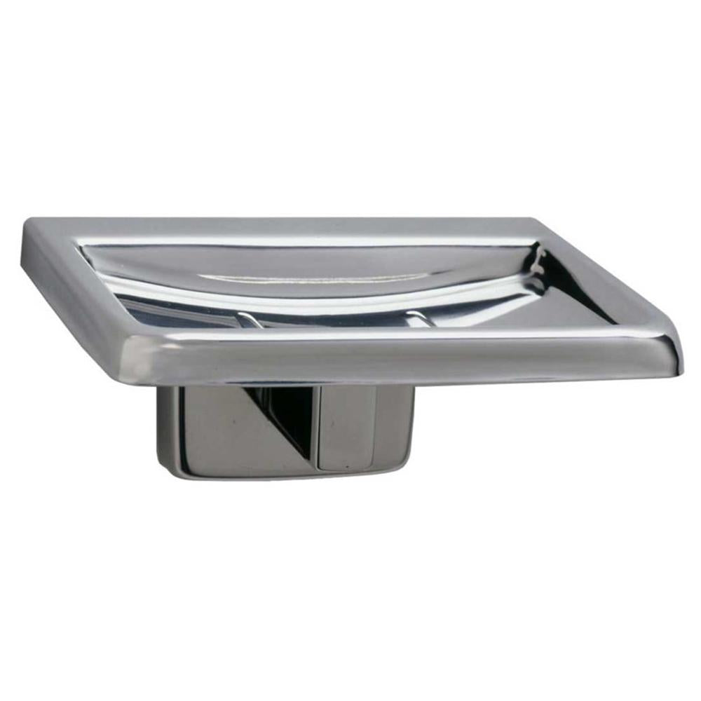 Bobrick B680 Stainless Steel Soap Dish - Surface Mounted for Bathroom, Kitchen & Commercial Use - Durable & Rustproof Soap Holder
