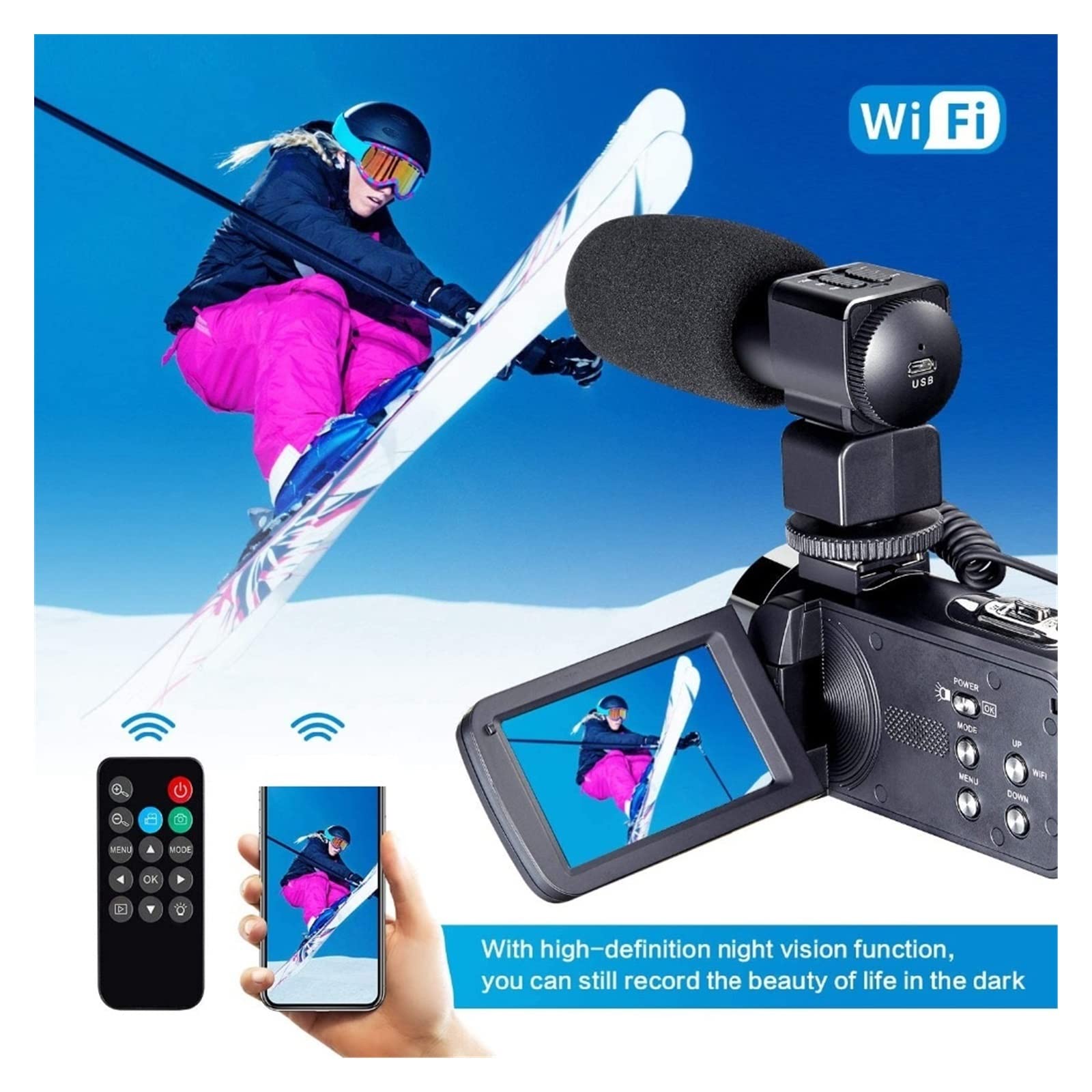 4K Video Camera Camcorder 48MP with 18X Zoom - Perfect for Vlogging & Time-Lapse Recording