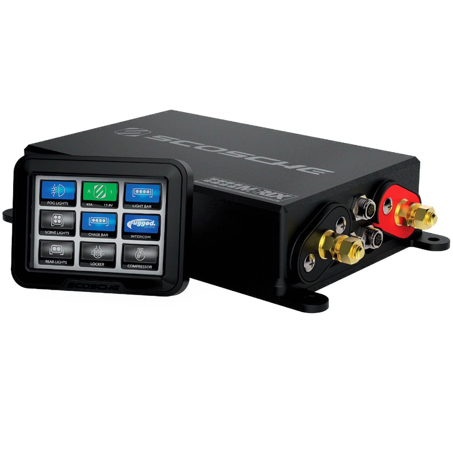Scosche M8RIX Power Management System with Touchscreen Control Panel – Smart Car Audio & Charging Solution for Vehicles, Boats & RVs