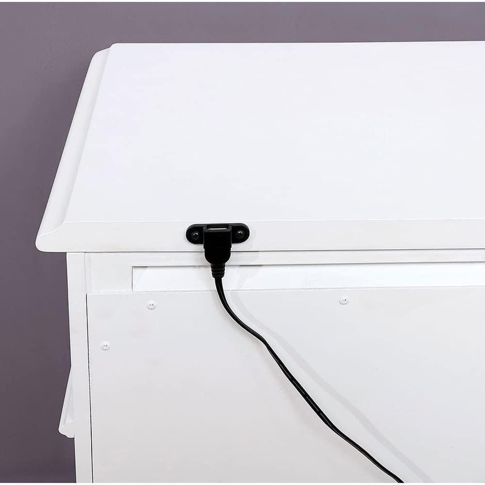 Simple Relax White Wooden Dresser Nightstand with 3 Drawers - Perfect for Bedroom Storage and Organization