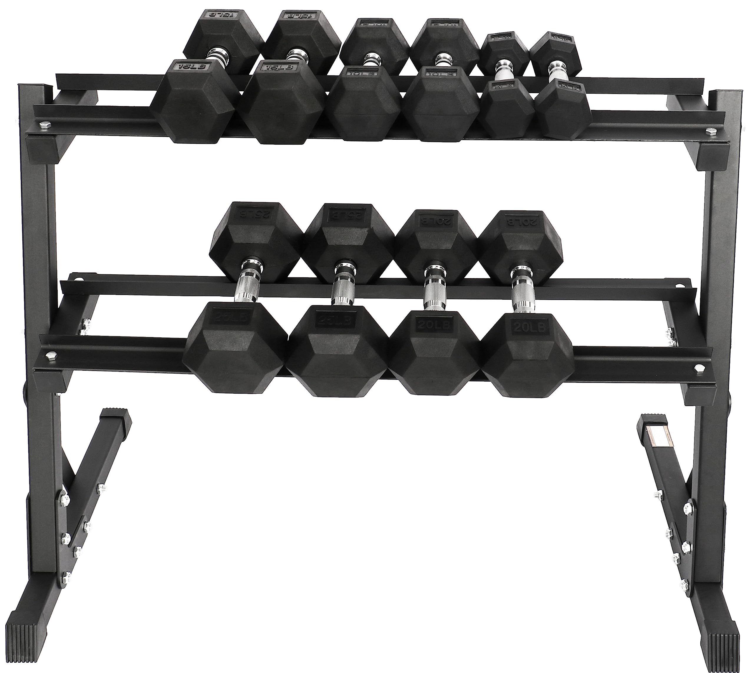 Premium Rubber Coated Hex Dumbbell Set - 5-50lbs Weight Options for Home Gym, Strength Training & CrossFit Workouts | Anti-Roll Design & Shock-Absorbing Rubber
