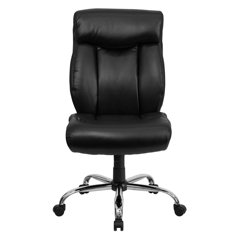 FLASH HERCULES Series Big & Tall 400 lb. Capacity Black Fabric Executive Ergonomic Office Chair with Chrome Base - Perfect for Home Office, Gaming, and Heavy-Duty Workspaces