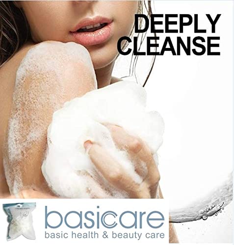 Premium Luxe White Loofah Sponge - Exfoliating Body Scrubber & Bath Sponge for Women & Men | Gentle Shower Pouf for Smooth Skin | Ideal for Daily Shower, Spa & Exfoliation Routine (Pack of 1)
