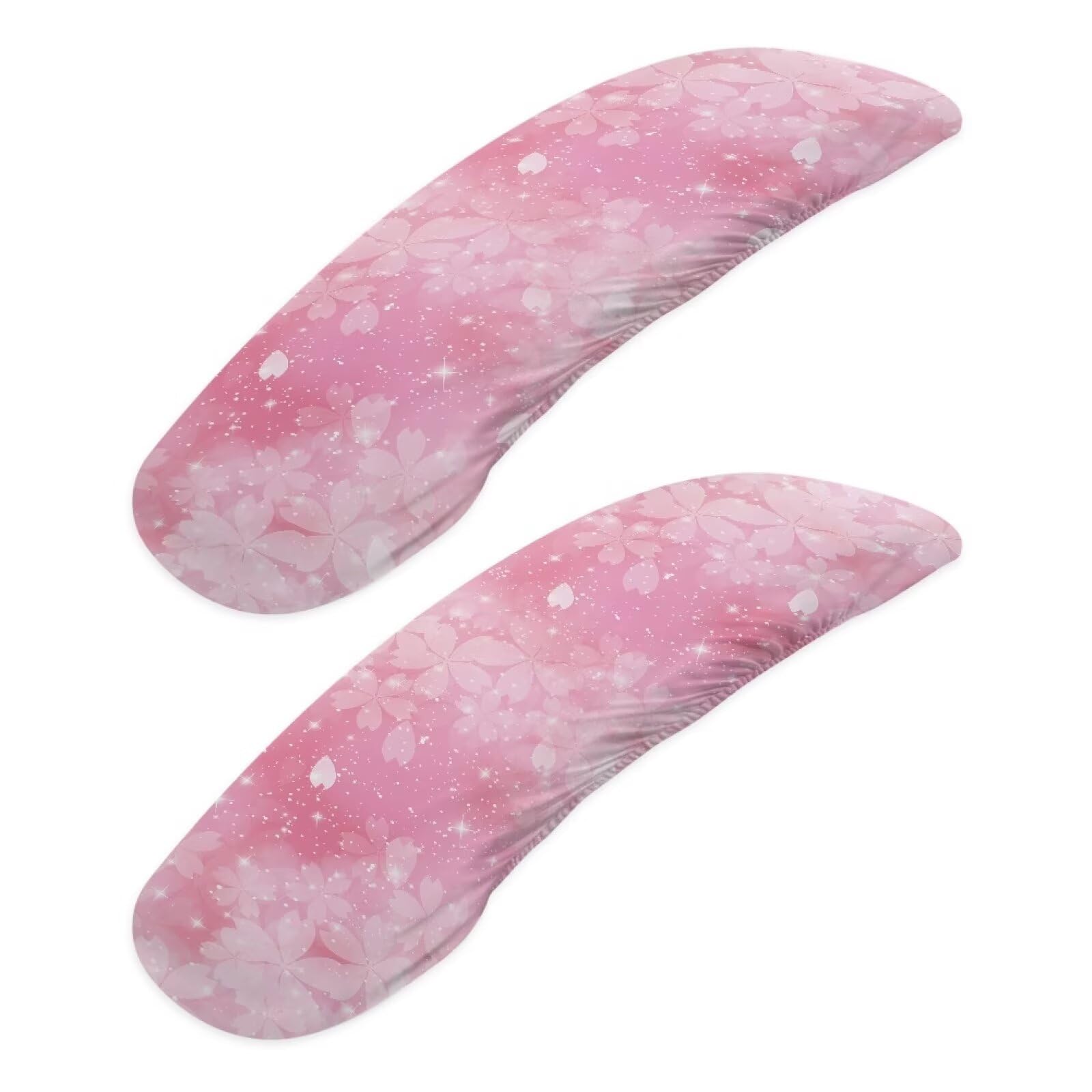 Cherry Blossom Gaming Chair Arm Rest Covers - 2 Pack Floral Office Chair Arm Sleeves with Elastic Band, Comfortable Stretchable Polyester Armrest Protectors in Pink - Perfect for Gaming Setups, Home Office & Workspace Decor