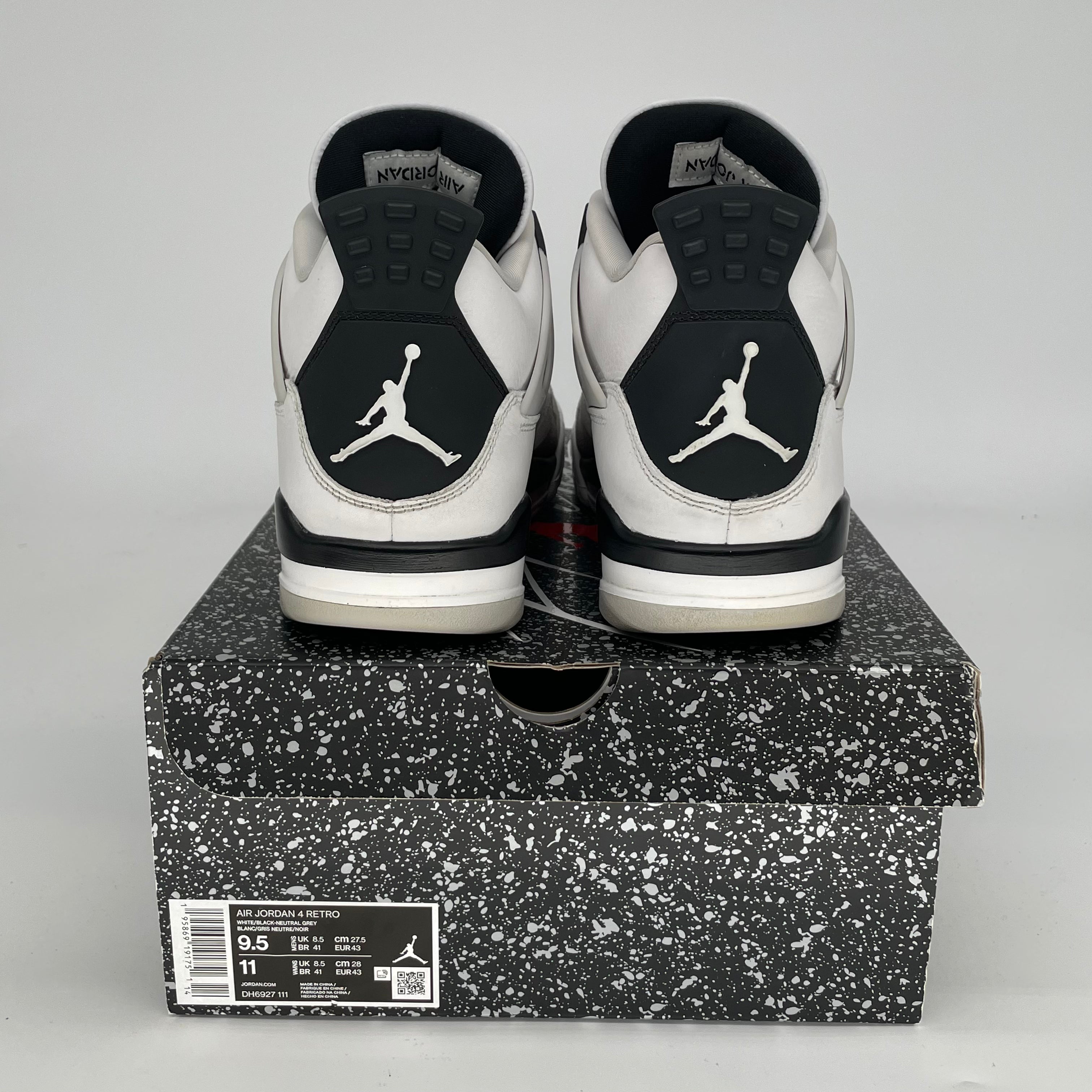 Air Jordan 4 Retro Military Black Men's Shoes Size 9.5/11W (DH6927-111) - Basketball Sneakers for Sports & Casual Wear