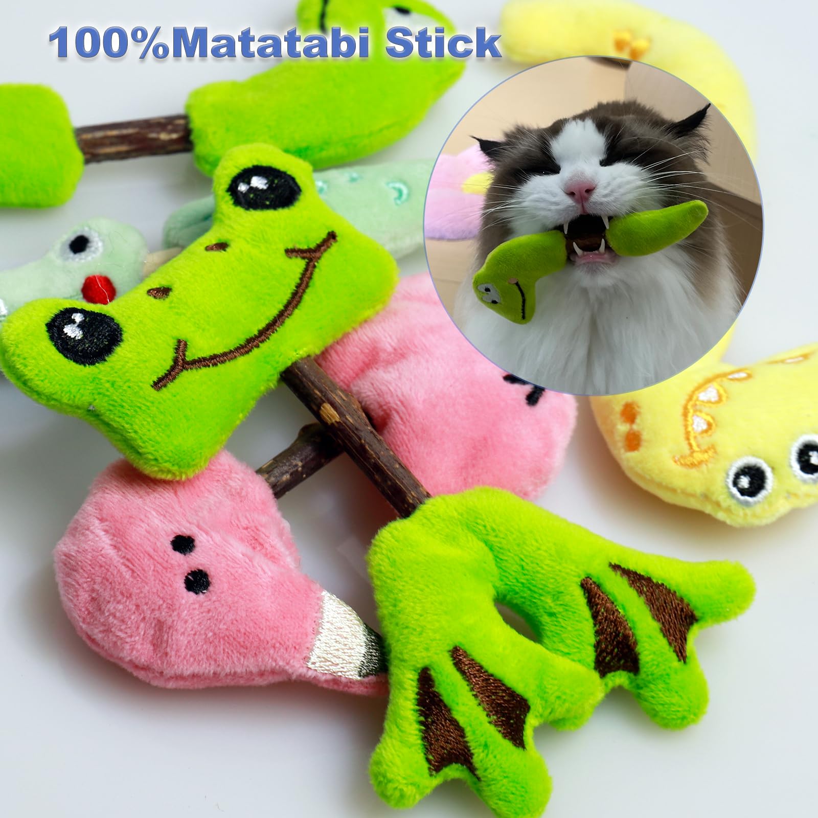 Interactive Cat Toys Set with Catnip & Silvervine Chew Sticks - Teeth Cleaning Toys, Spring Ropes for Indoor Cats & Kittens (10 Pack) - Perfect for Playtime, Training & Dental Health