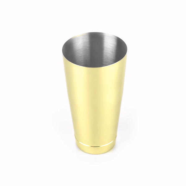 24 oz Gold Plated Stainless Steel Cocktail Shaker - Professional Bar Mixing Tin with Weighted Base (3.5