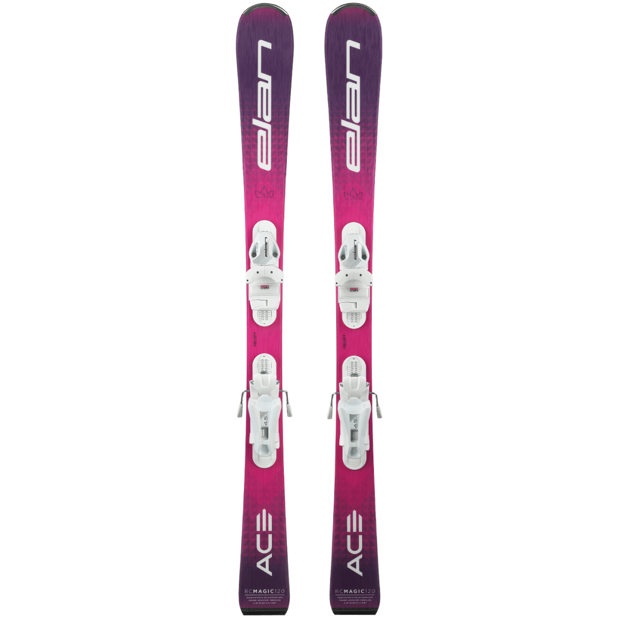 Elan 2024 RC MAGIC Junior Skis with EL 7.5 DB828022 Bindings - Perfect for Young Skiers Learning on Slopes & Family Mountain Vacations