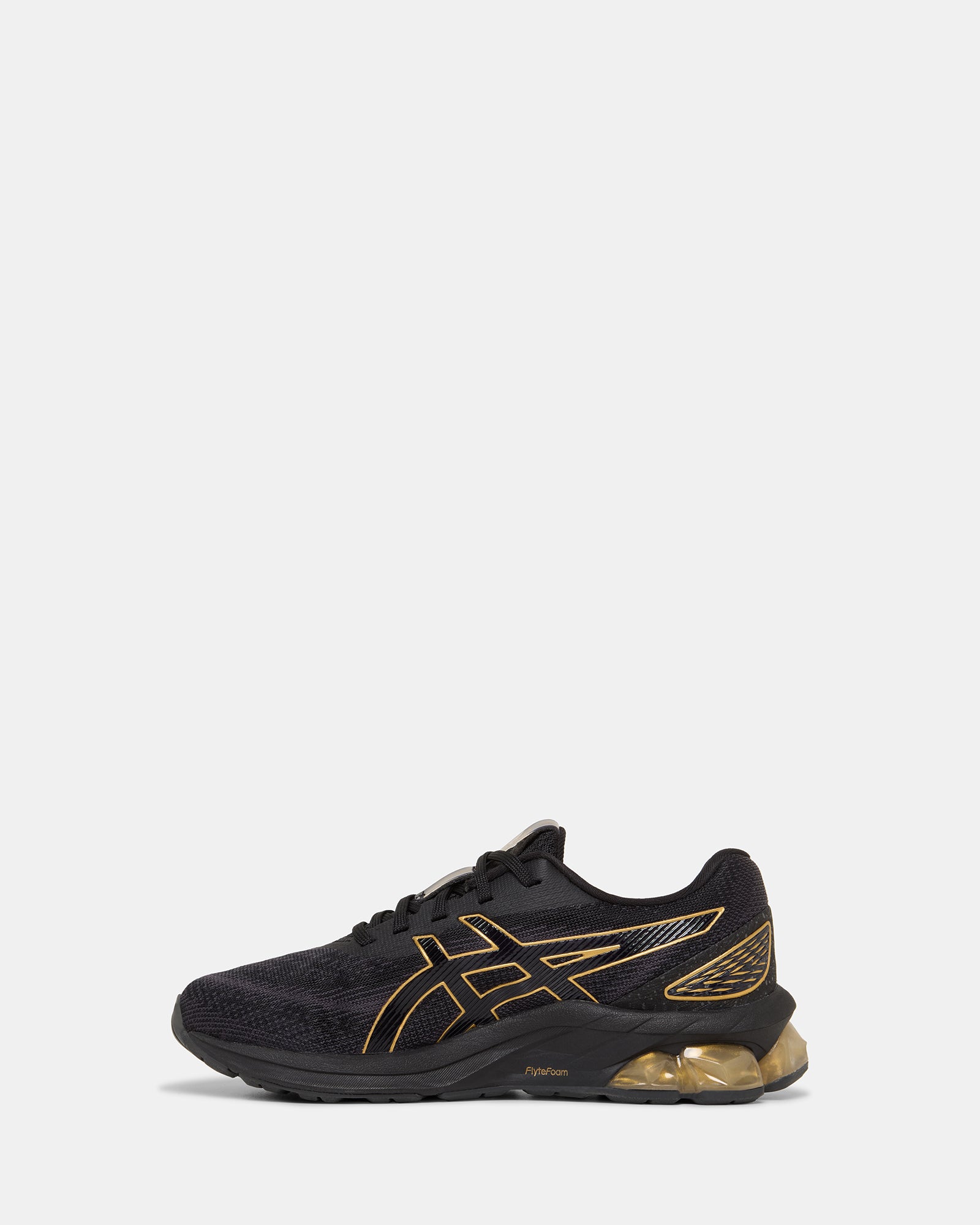 ASICS Gel Quantum 180 VII Grade School Running Shoes - Black/Pure Gold - Lightweight & Cushioned for Kids' Sports & Daily Wear