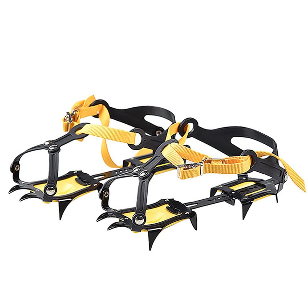 ZLLAN 10-Point Anti-Slip Ice Cleats - Winter Traction Crampons for Hiking, Climbing & Snow Walking - Non-Slip Shoe Grips for Boots & Shoes - Perfect for Icy Trails, Snowy Sidewalks & Outdoor Adventures