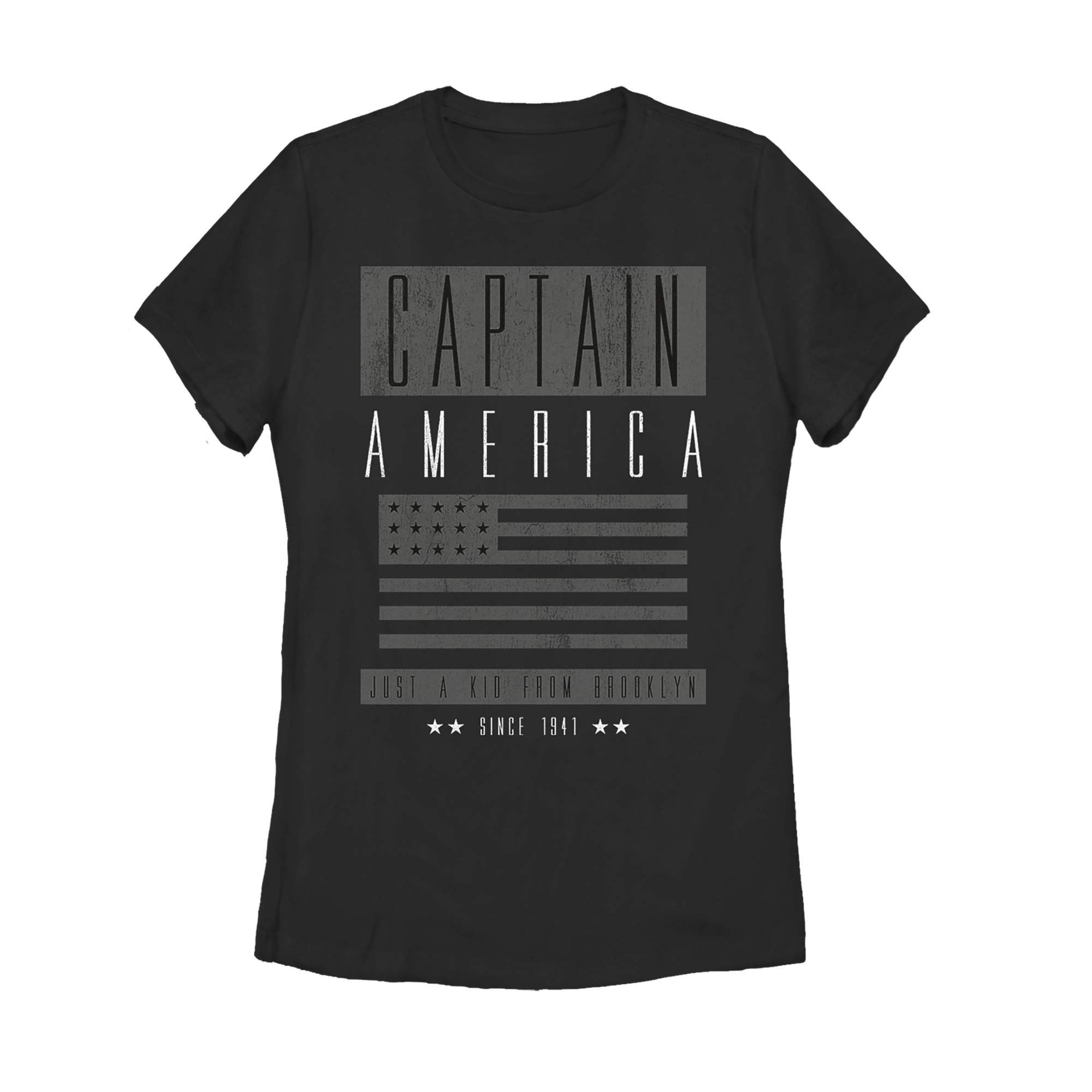 Marvel Captain America Brooklyn Graphic T-Shirt for Women & Girls - Superhero Costume & Casual Wear for Cosplay, Comic Con & Everyday Outfits