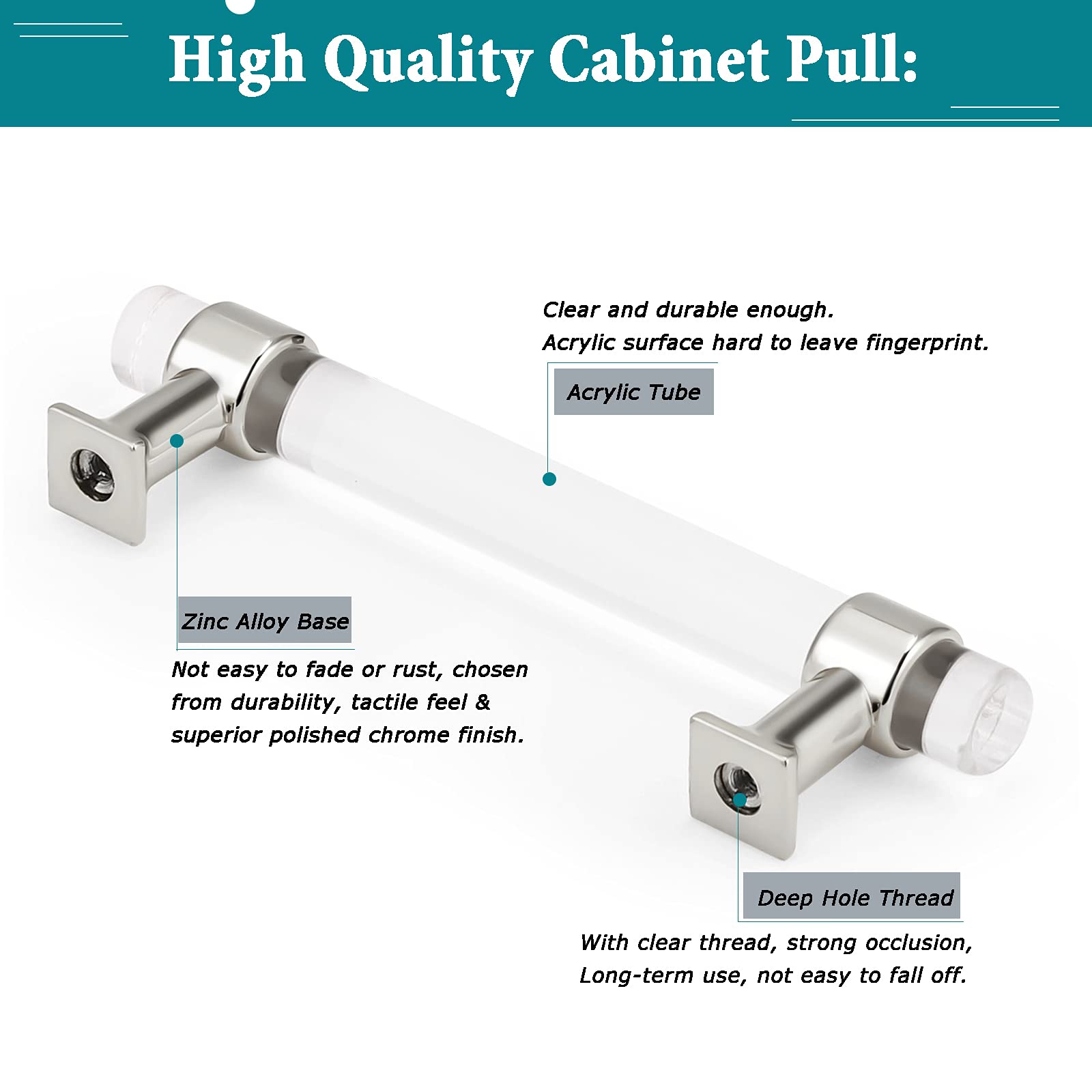 Silver Chrome Cabinet Handles 30 Pack - 4