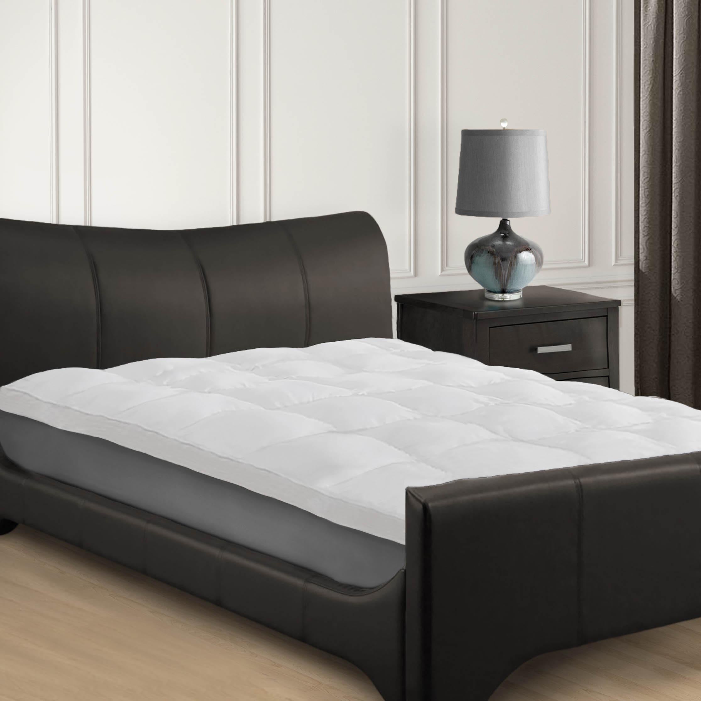Hypoallergenic Down Alternative 2 Inch Deep Mattress Topper Cover - Breathable & Comfortable for Allergy Relief, Perfect for Bedroom, Guest Room & Dorm Use
