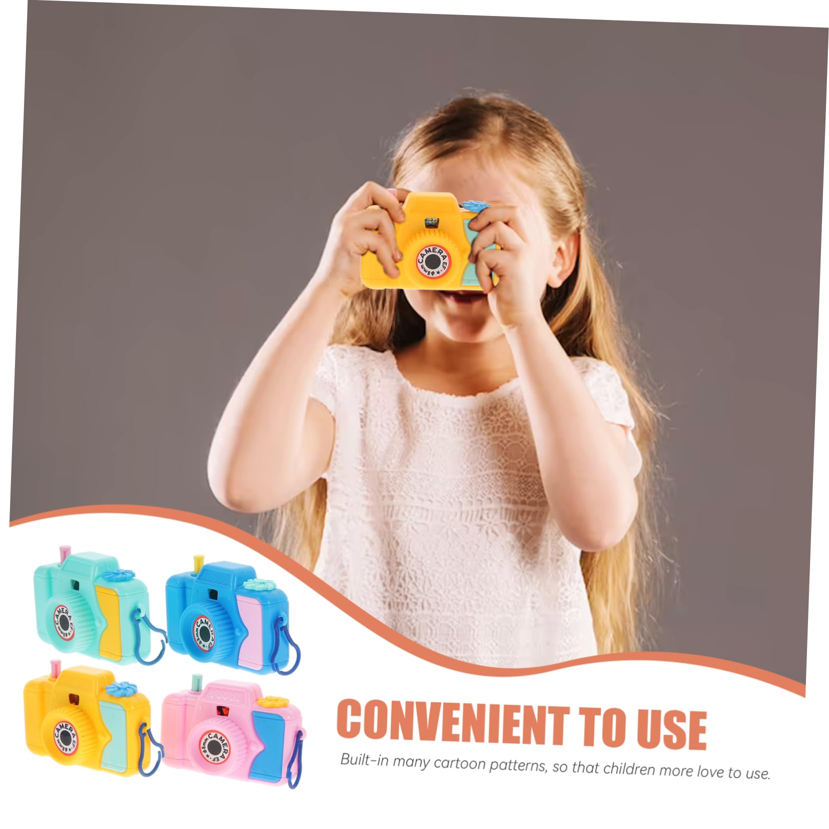 BCOATH 10-Piece Kids Pretend Play Camera Toy Set - Mini Projection Camera with Room Decor for Children's Imaginative Play | Perfect for Birthday Gifts & Role-Playing Games