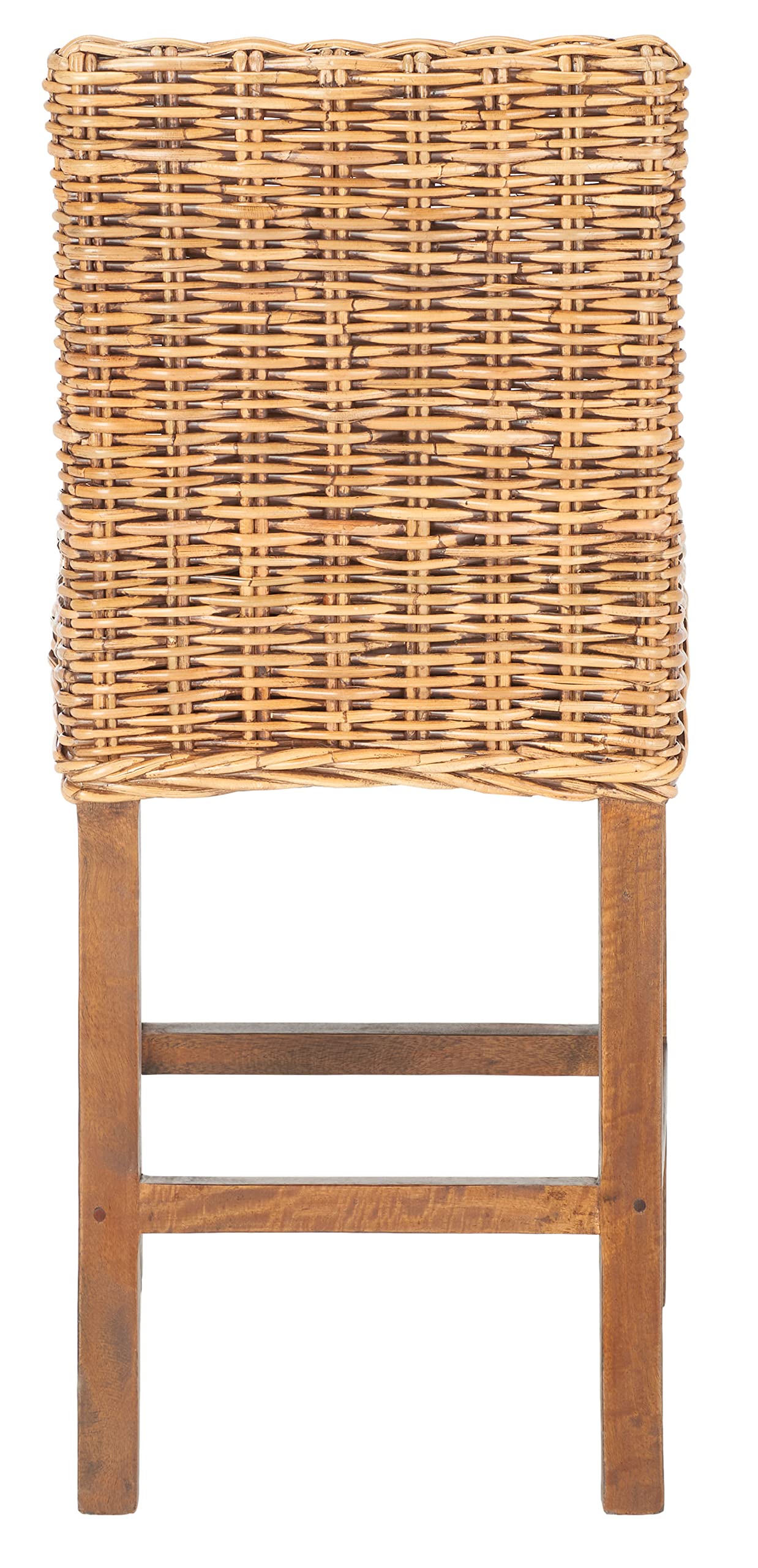 SAFAVIEH Home Tobie Honey Brown Wash Rattan 24-inch Counter Stool - Modern Bar Stool for Kitchen Island, Breakfast Nook & Dining Room Decor