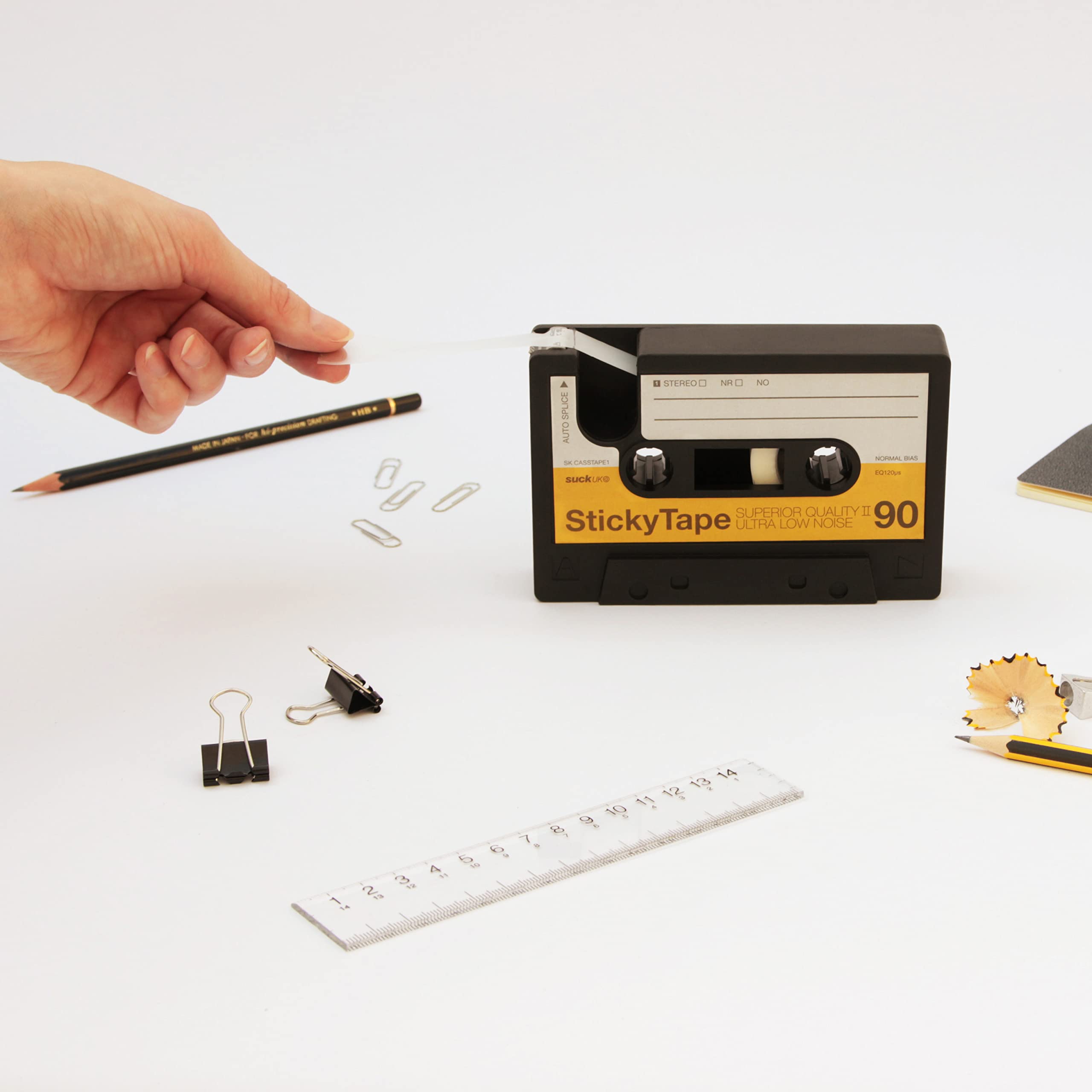 Retro Cassette Tape Dispenser - Customizable Office Desk Accessory for Double Sided Tape | Novelty Stationery Organizer | Unique Gift for Music Lovers & Office Workers | Perfect for Home Office, Desk Organization & Creative Workspaces