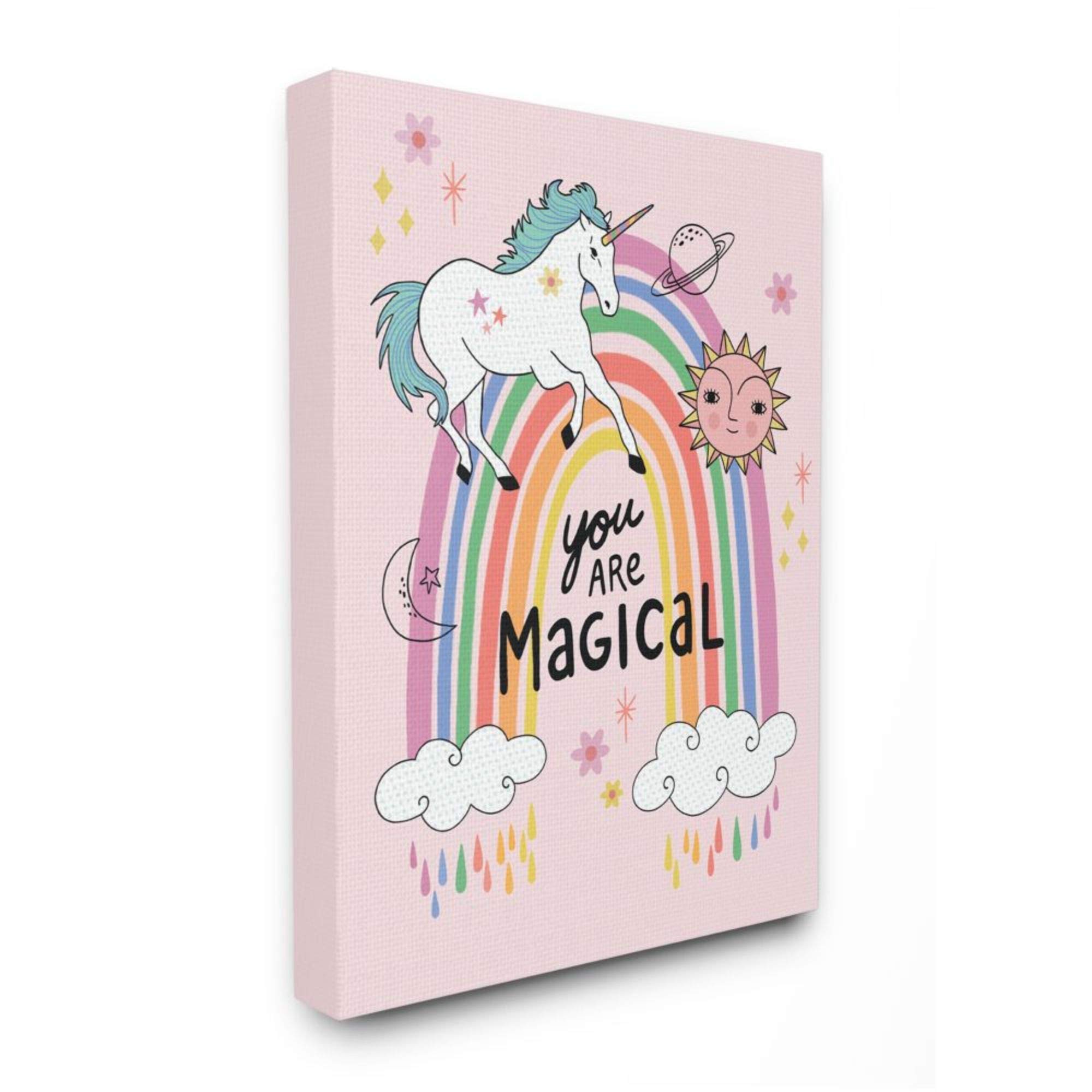 Stupell Industries 'You Are Magical' Fantasy Unicorn Rainbow Wall Art Canvas by Nina Seven - 36
