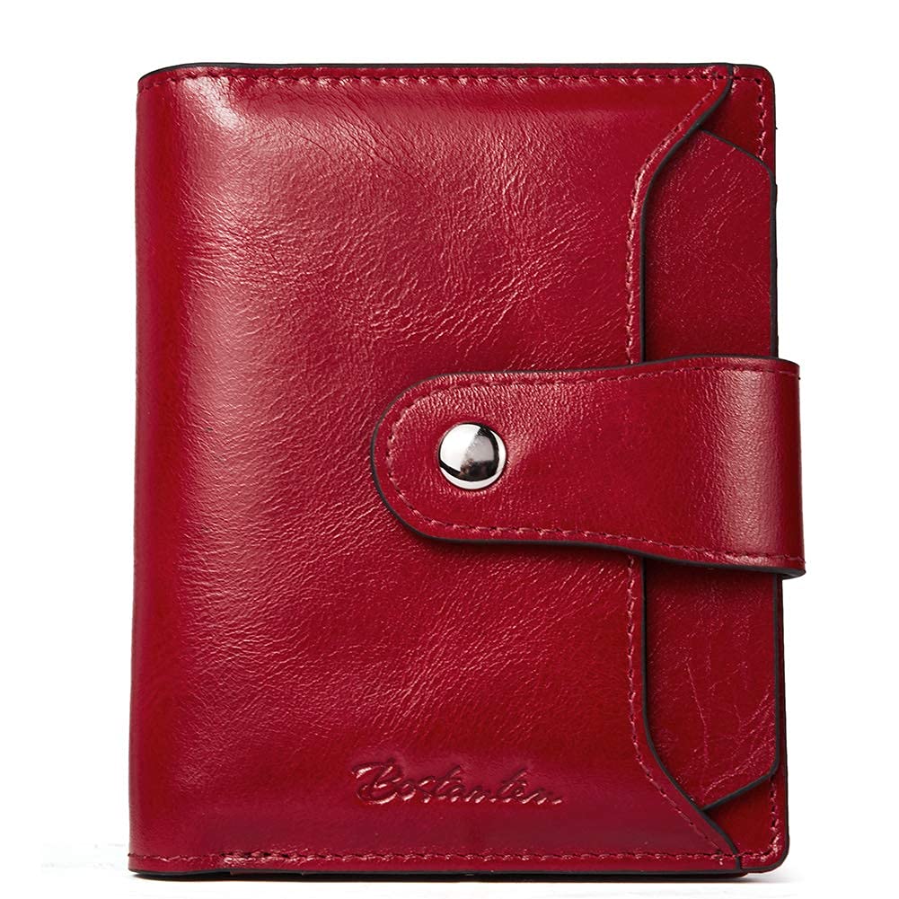 BOSTANTEN Women's Leather Handbag Set - Designer Tote, Shoulder & Bucket Bag with RFID Blocking Bifold Wallet (Red) | Perfect for Work, Travel & Everyday Use