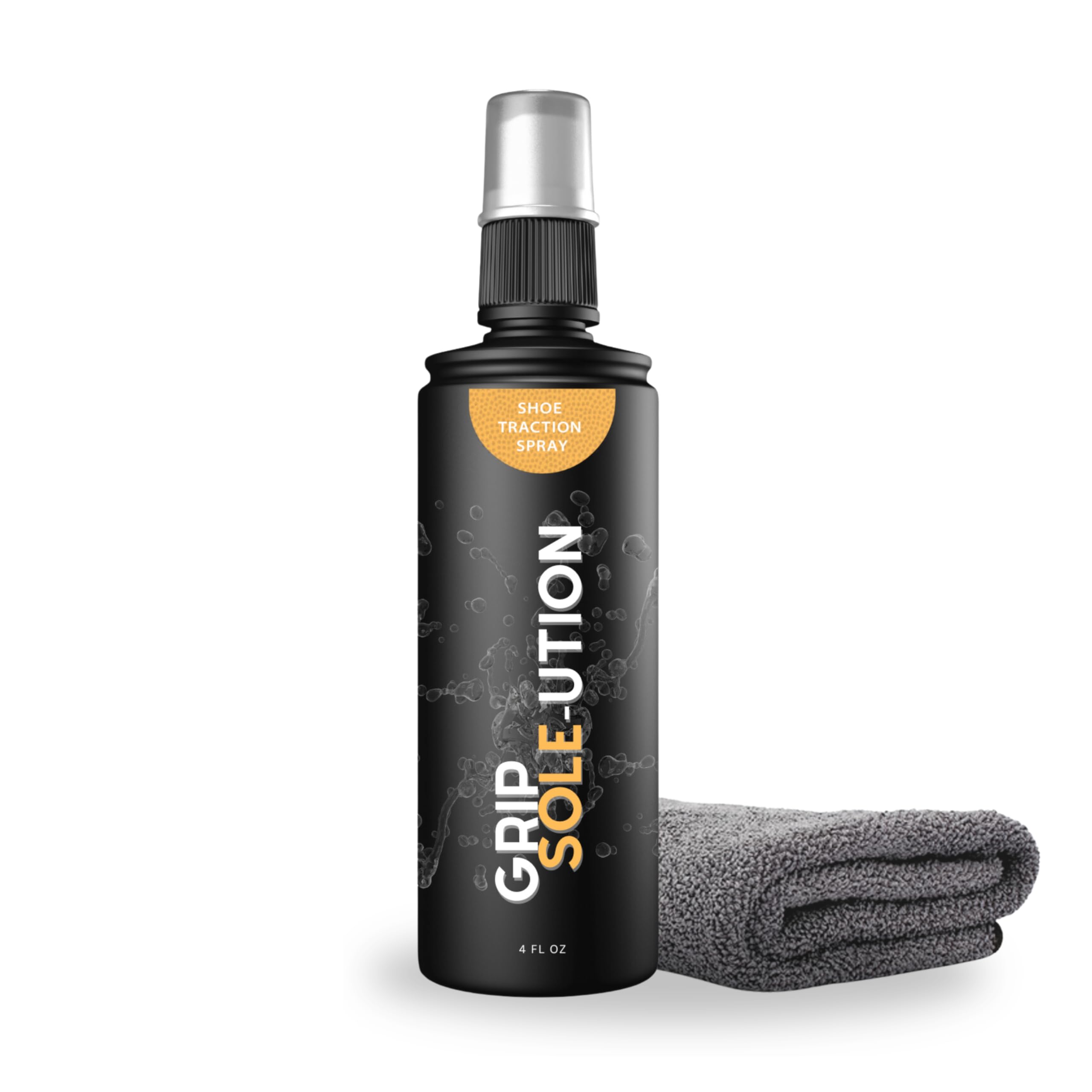 Basketball Shoe Sole Grip Spray 4 oz - Enhance Traction, Protect & Clean Rubber, Boost Performance, Black - Ideal for Indoor & Outdoor Courts