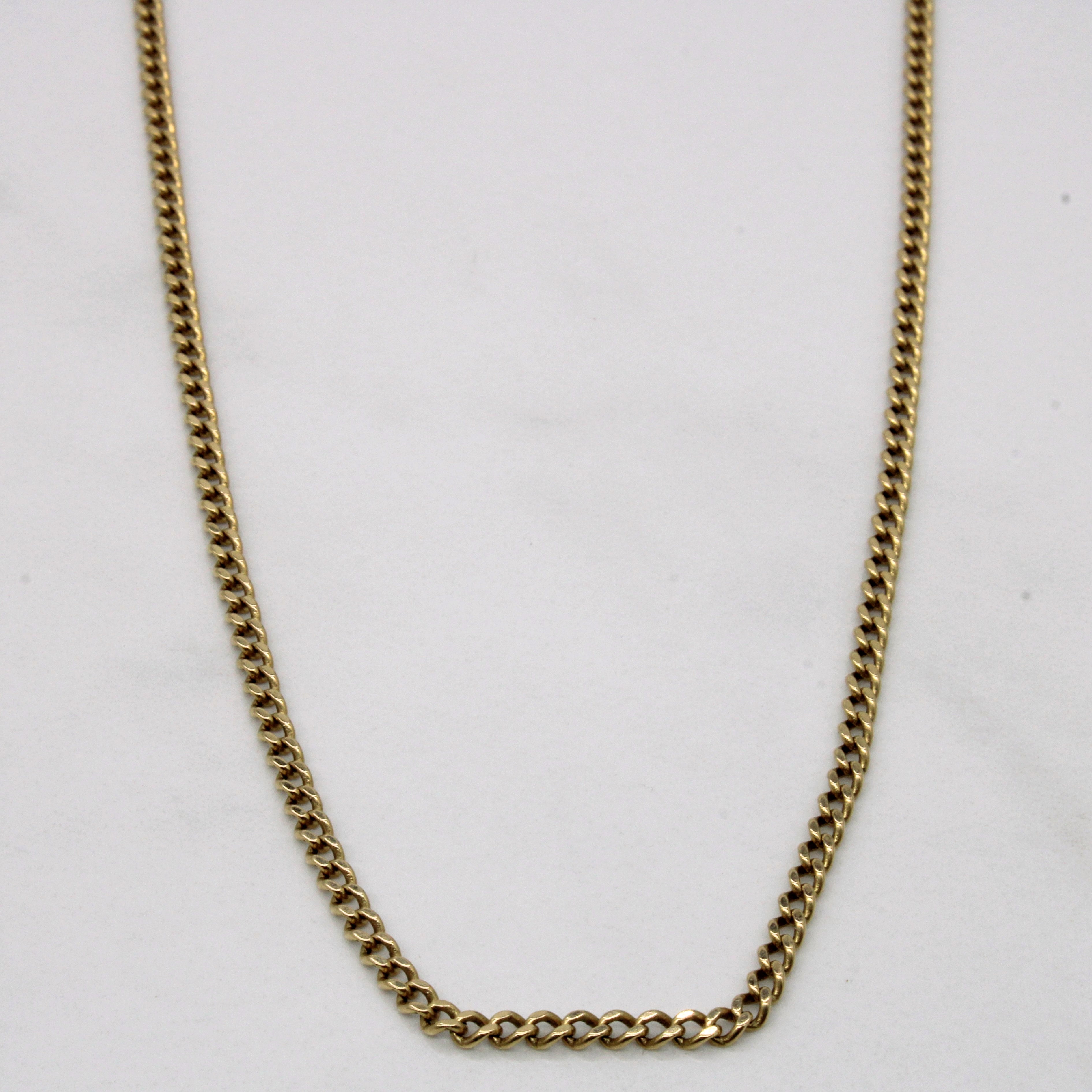 10K Yellow Gold Curb Link Chain Necklace for Women - 24 Inch Solid Gold Cuban Link Chain - Perfect for Layering, Gifting & Everyday Wear