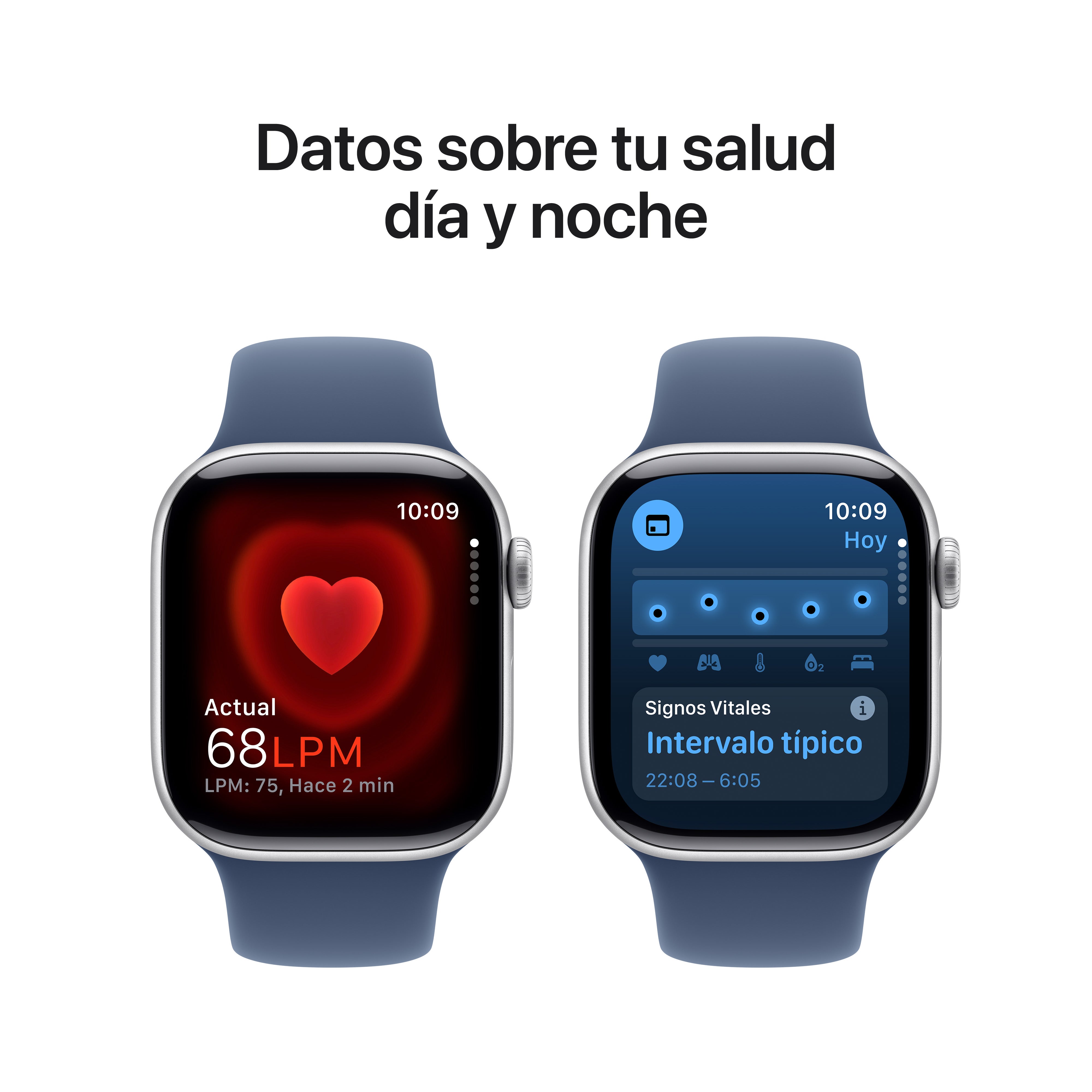 Apple Watch Series 10 GPS 42mm Silver Aluminum Case with Blue Denim Sport Band S/M - Perfect for Fitness Tracking & Everyday Wear
