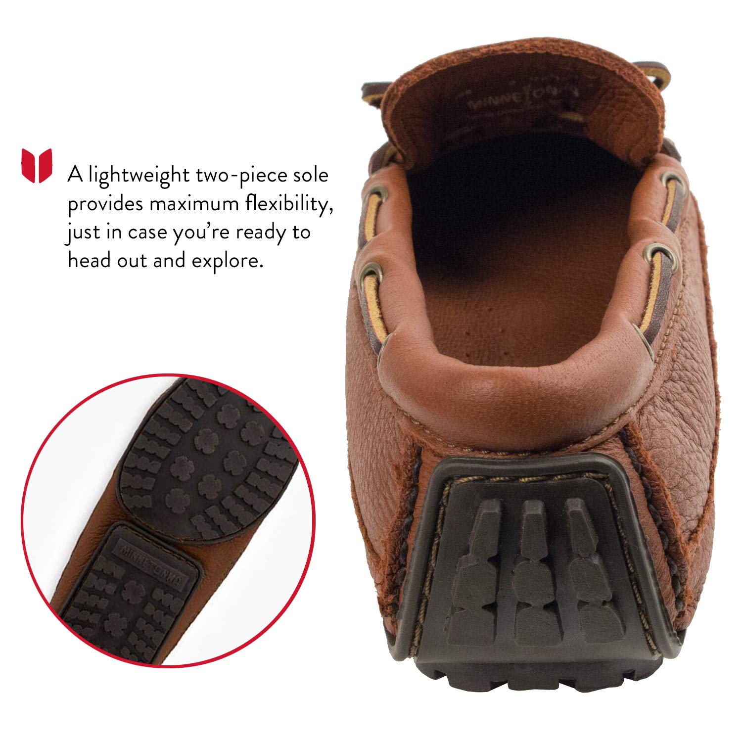 Minnetonka Men's Moosehide Weekend Moccasin - Comfortable Leather Slip-On Shoes for Casual Wear, Outdoor & Travel