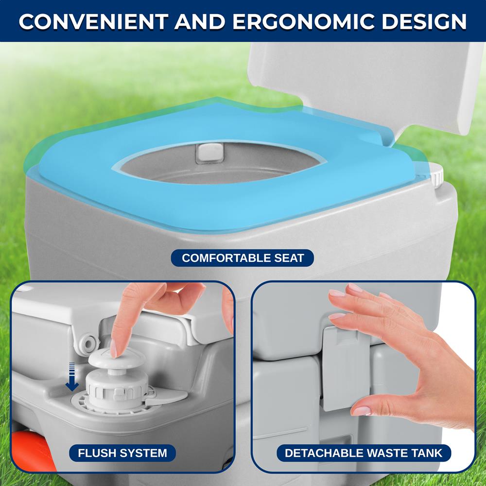 Portable Outdoor Toilet System - Lightweight & Compact Camping Toilet for Hiking, RV, and Emergency Preparedness | Ideal for Camping, Travel, and Outdoor Adventures
