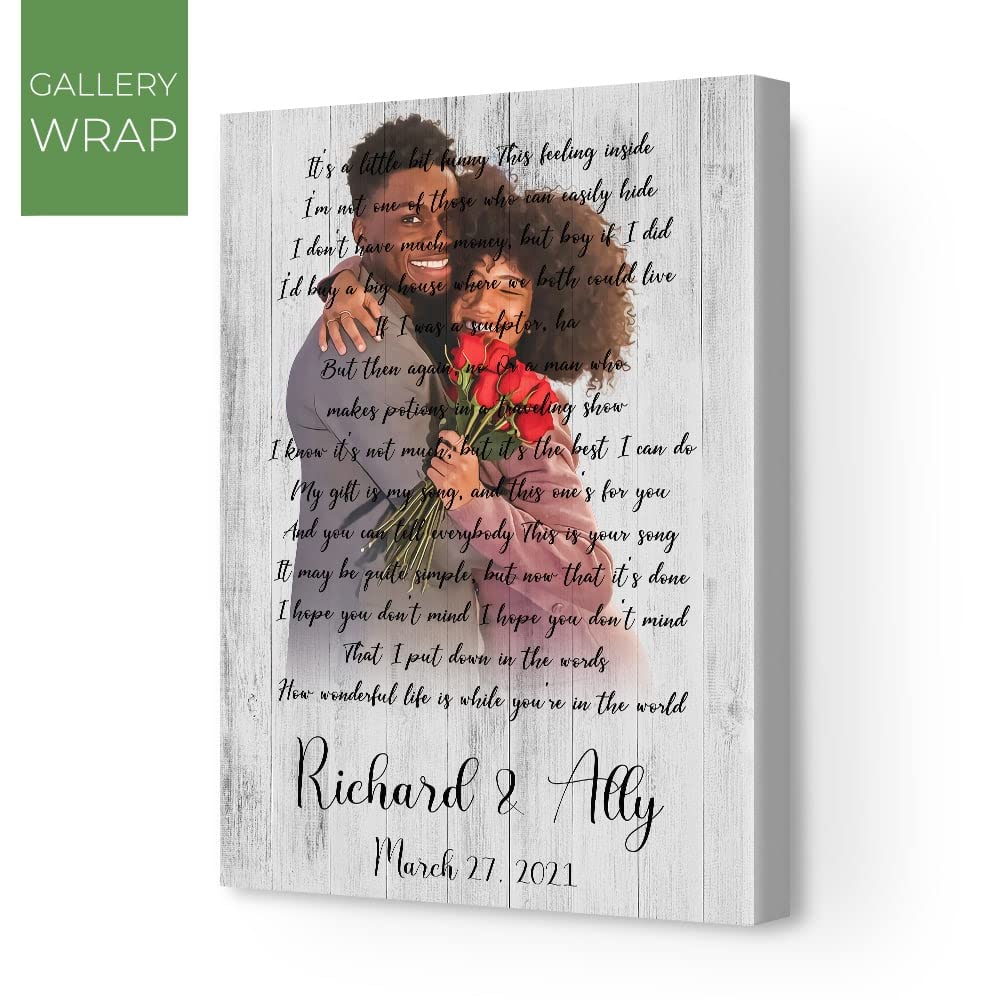 Custom First Dance Song Lyrics Portrait - Personalized Wedding Vows Sign, First Dance Lyrics Art, Wedding Illustration for Home Decor & Anniversary Gifts