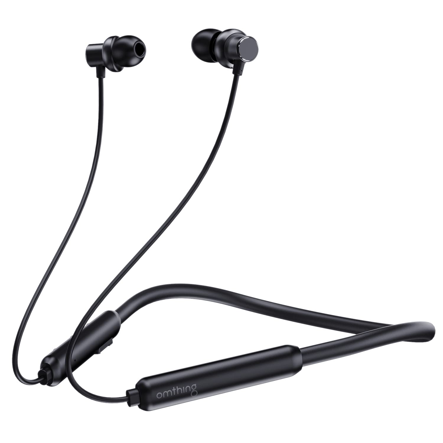 1MORE omthing Wireless Bluetooth 5.0 Neckband Headphones with Microphone - 12H Playtime, Premium Sound Quality, Sweatproof for Running & Gym Workouts - Black Sports Earphones for Active Lifestyle