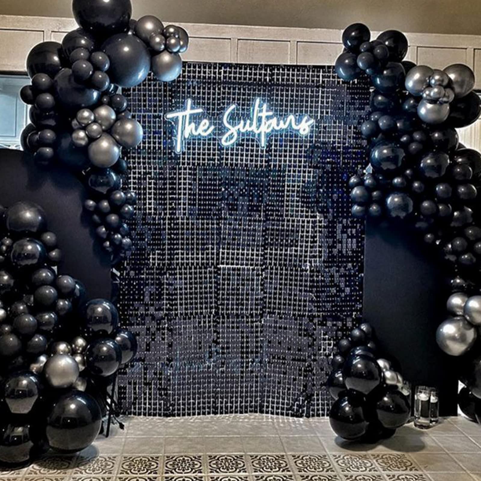 140-Piece Matte Black Balloons Set (18