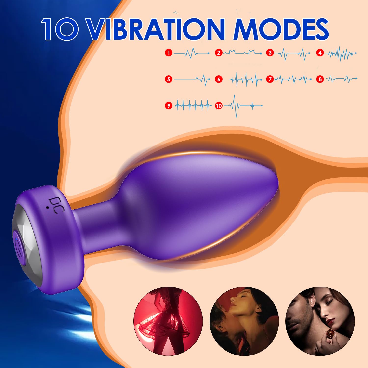 Remote Control Vibrating Anal Plug Set - 3PCS Silicone Prostate Massager & Butt Plug Training Kit with 10 Vibration Modes, Adult Sex Toys for Couples (Purple) | Perfect for Solo Play, Couples Intimacy & BDSM Exploration