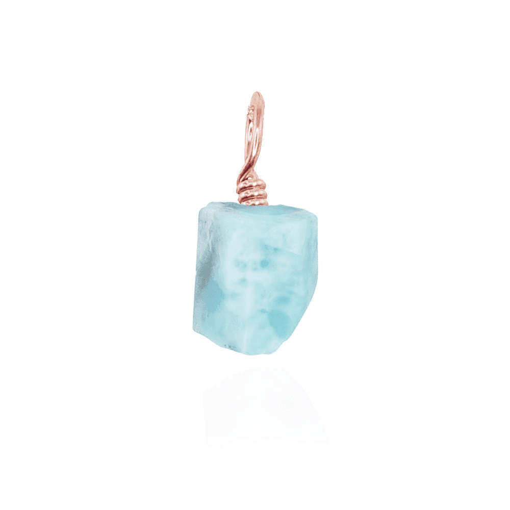 Natural Raw Larimar Crystal Pendant Necklace - Handmade Blue Stone Jewelry for Women - Perfect for Beach Vacation, Boho Style & Spiritual Healing