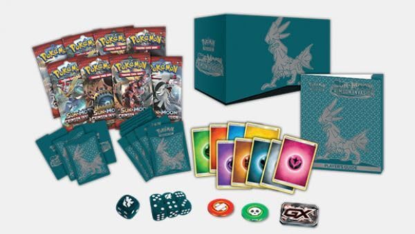 Pokemon Sun and Moon Crimson Invasion Elite Trainer Box - 8 Booster Packs, 65 Sleeves & Collectible Cards | Multicolor Trading Card Game for Collectors & Battles | Perfect for Tournaments & Game Nights