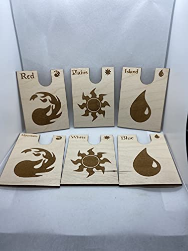 Magic The Gathering Wooden Laser Cut & Engraved Card Divider Organizer - Premium MTG Deck Box Accessory for Collectible Card Game Storage & Organization