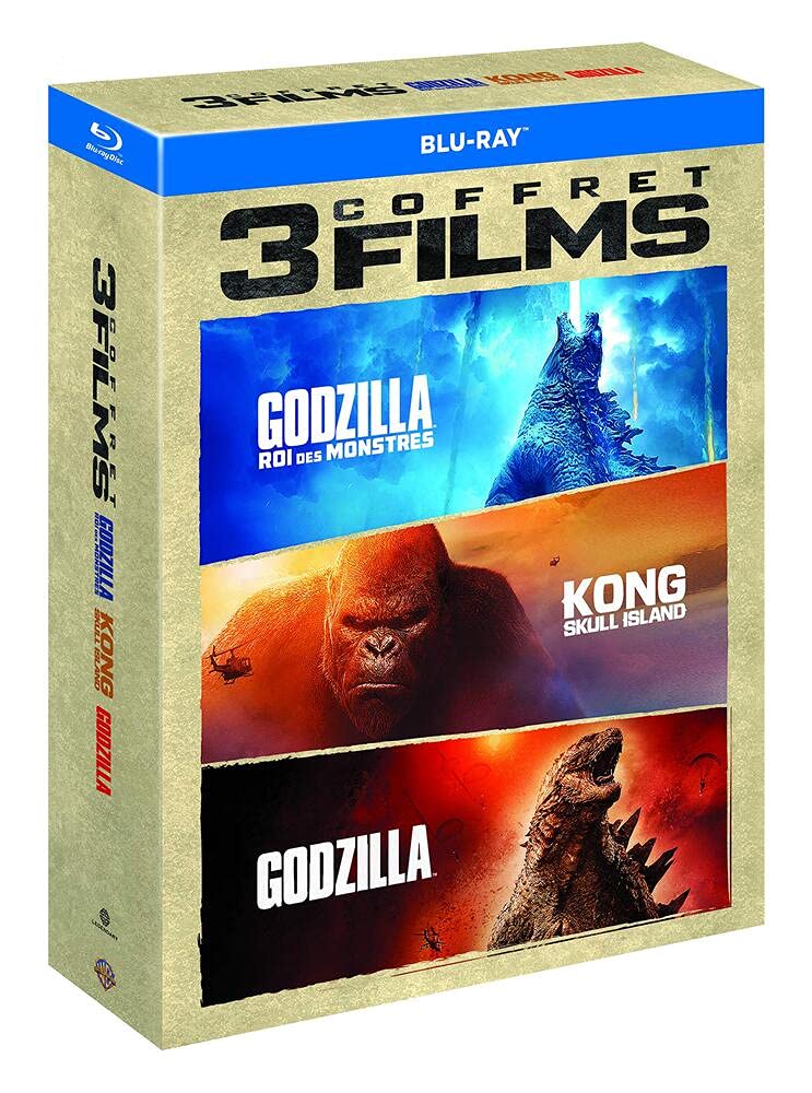 Godzilla: King of the Monsters & Kong: Skull Island & Godzilla Blu-Ray Triple Feature [Region A/B/C Import - France] - Epic Monster Movie Collection for Home Theater & Action Film Fans
