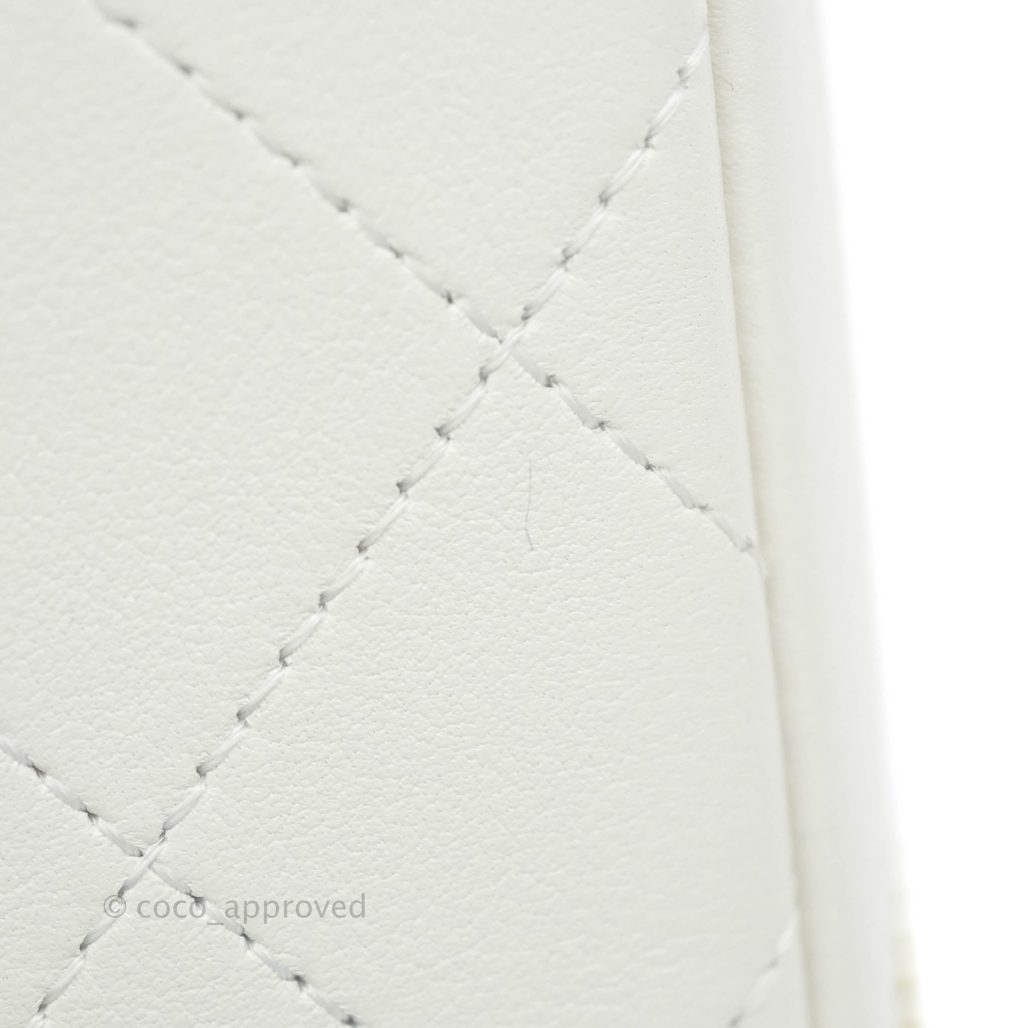Chanel White Calfskin Circular Handle Zip Around Vanity Case with Gold Hardware - Perfect for Travel, Parties & Everyday Luxury (20S Collection)