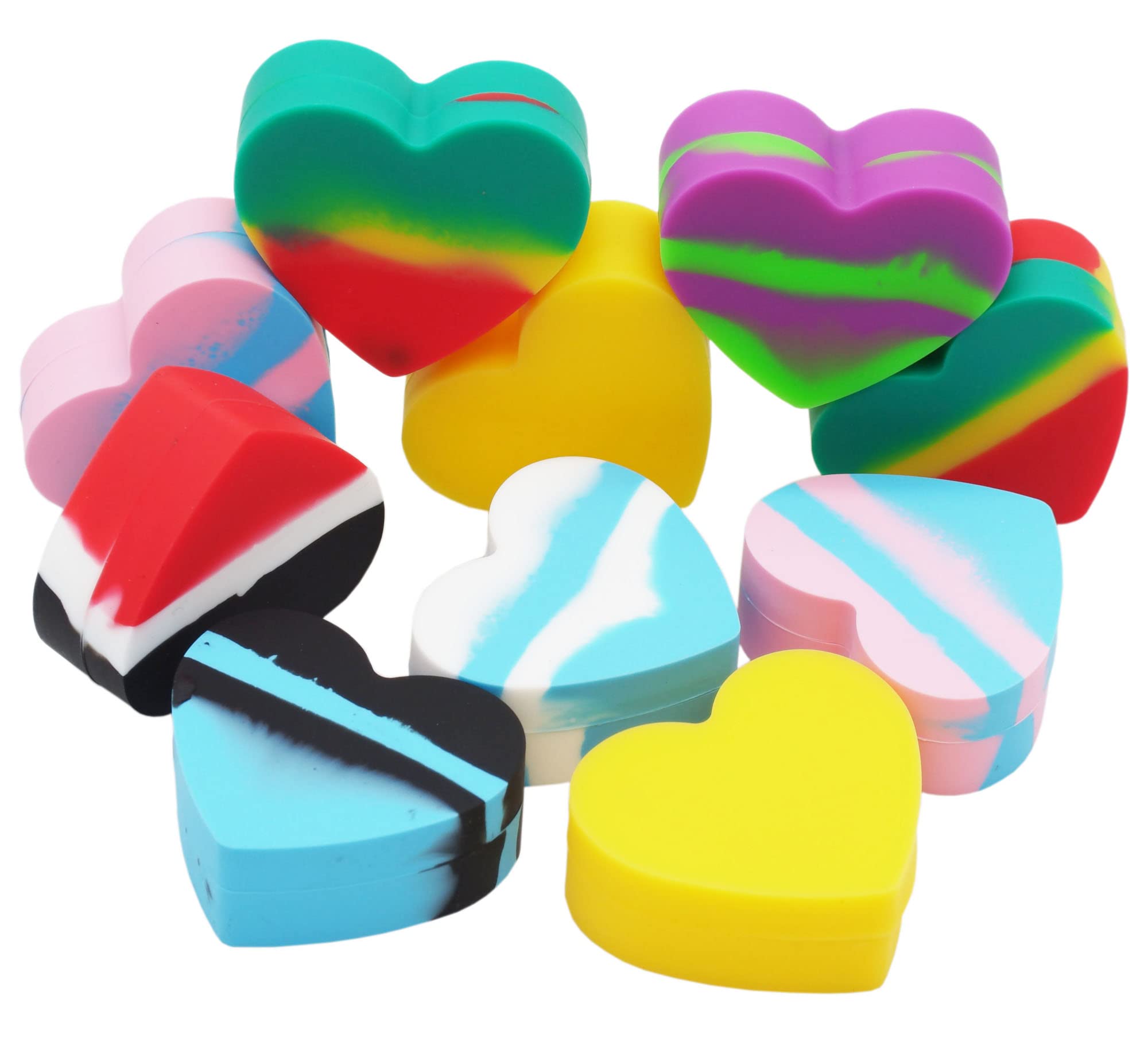 Vitakiwi 100-Pack 17ml Heart-Shaped Silicone Wax Containers - Perfect for DIY Candle Making, Wax Melts, Lip Balm & Soap Molds - Small Silicone Storage Cups for Arts & Crafts, Bath & Body Products