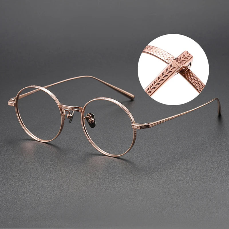 Stylish Black Full Rim Round Titanium Eyeglasses for Women - Lightweight & Durable Frame - Perfect for Office, Reading & Everyday Wear (Model 55026)