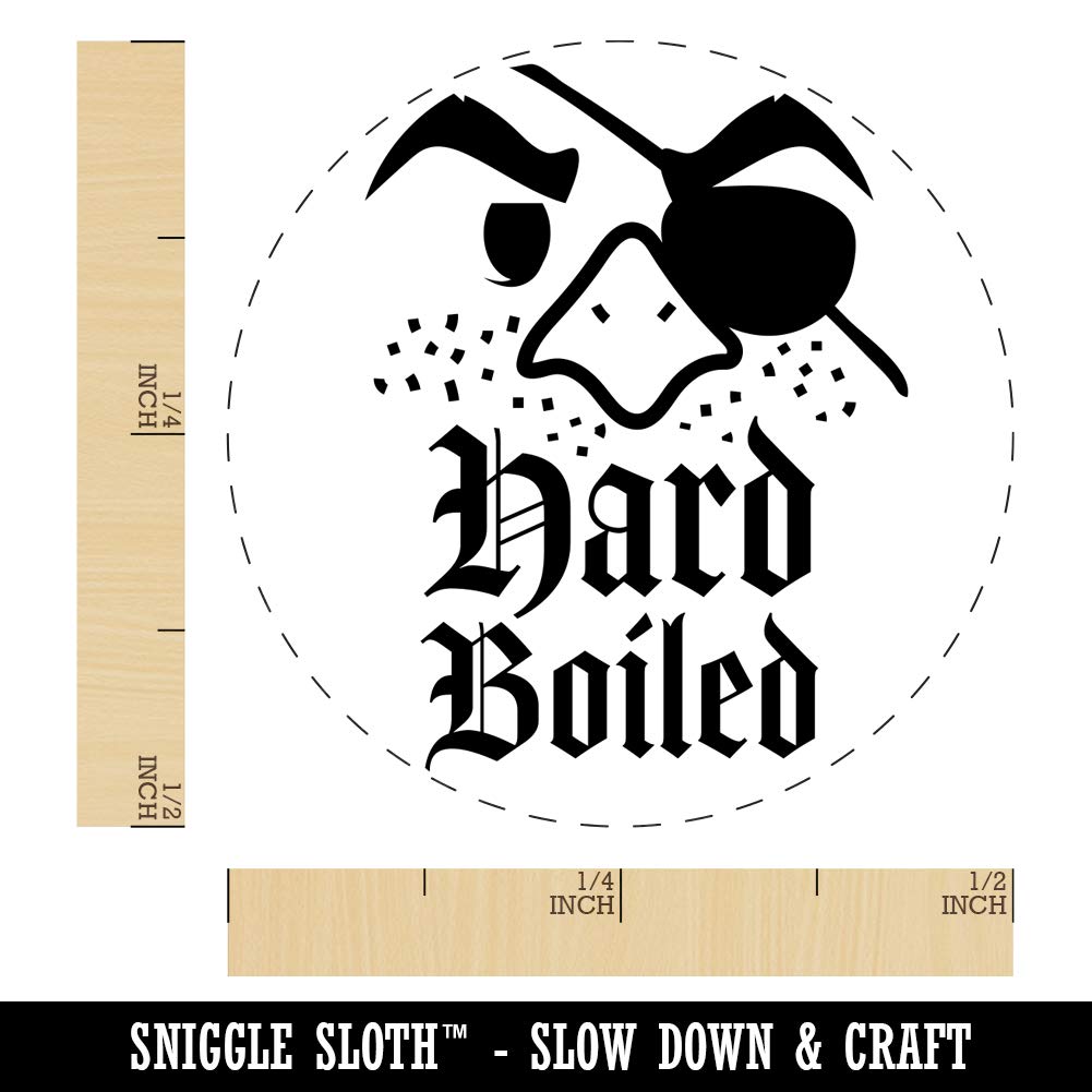 Hard Boiled Manly Thug Egg Chicken Egg Rubber Stamp - 1/2 Inch Mini - Perfect for DIY Crafts, Scrapbooking & Card Making