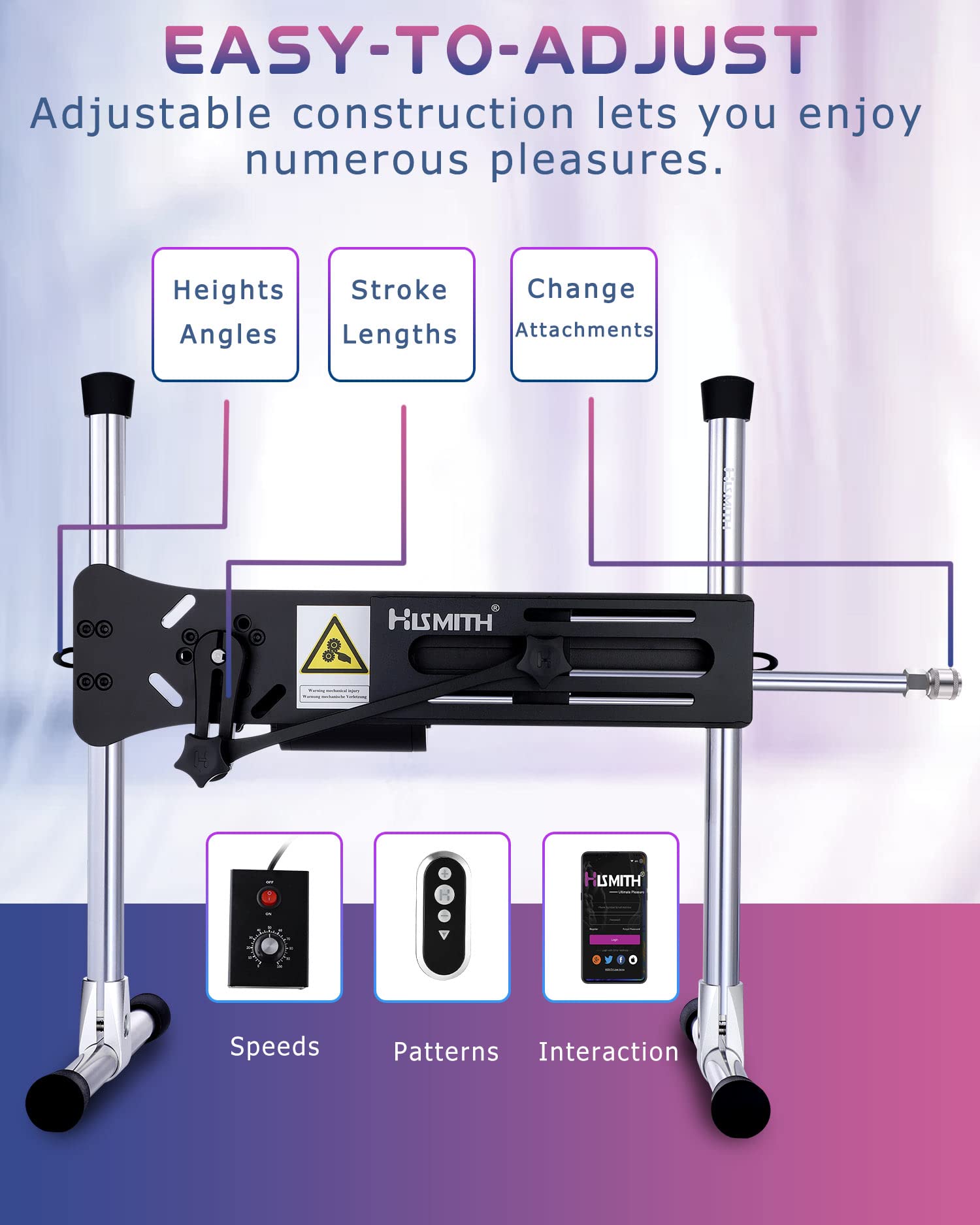 Hismith Premium Sex Machine with APP Remote Control - KlicLok System, Silicone Dildos & Male Masturbator Attachments Bundle - Perfect for Couples Play, Solo Exploration & BDSM Scenes